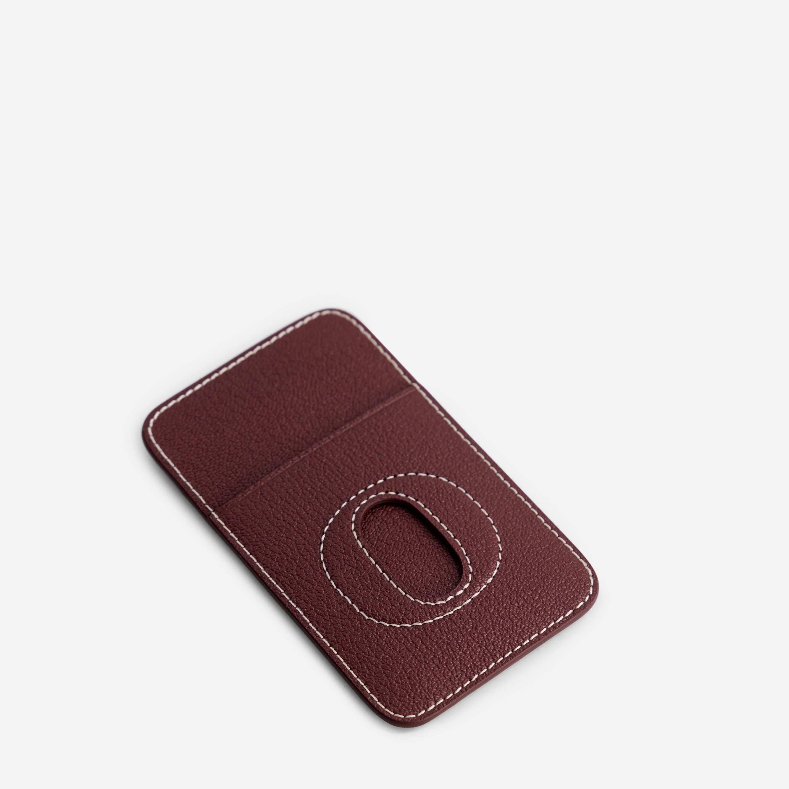 Cardholder O - Chèvre Bordeaux - Image 2