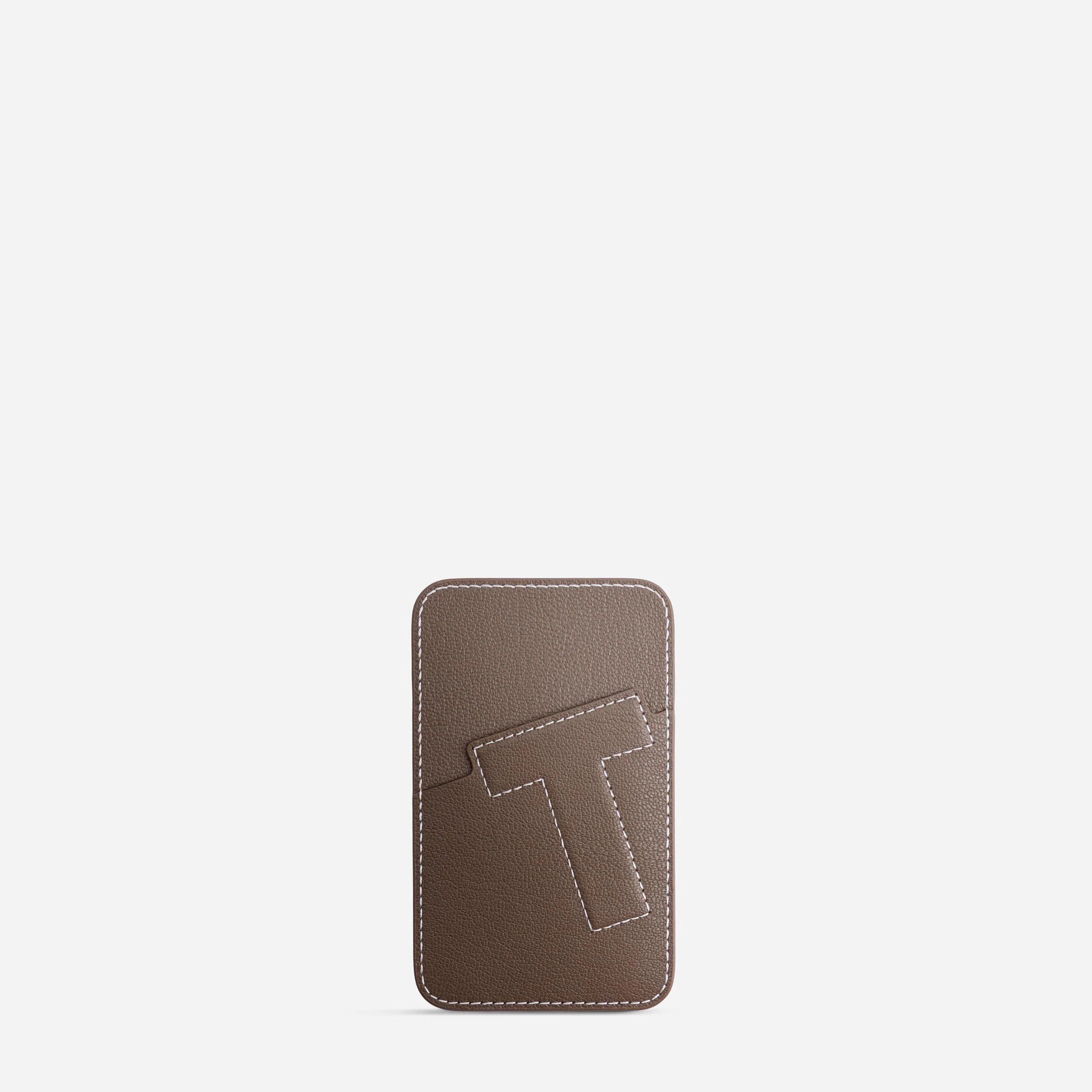 Cardholder T - Chèvre Etoupe