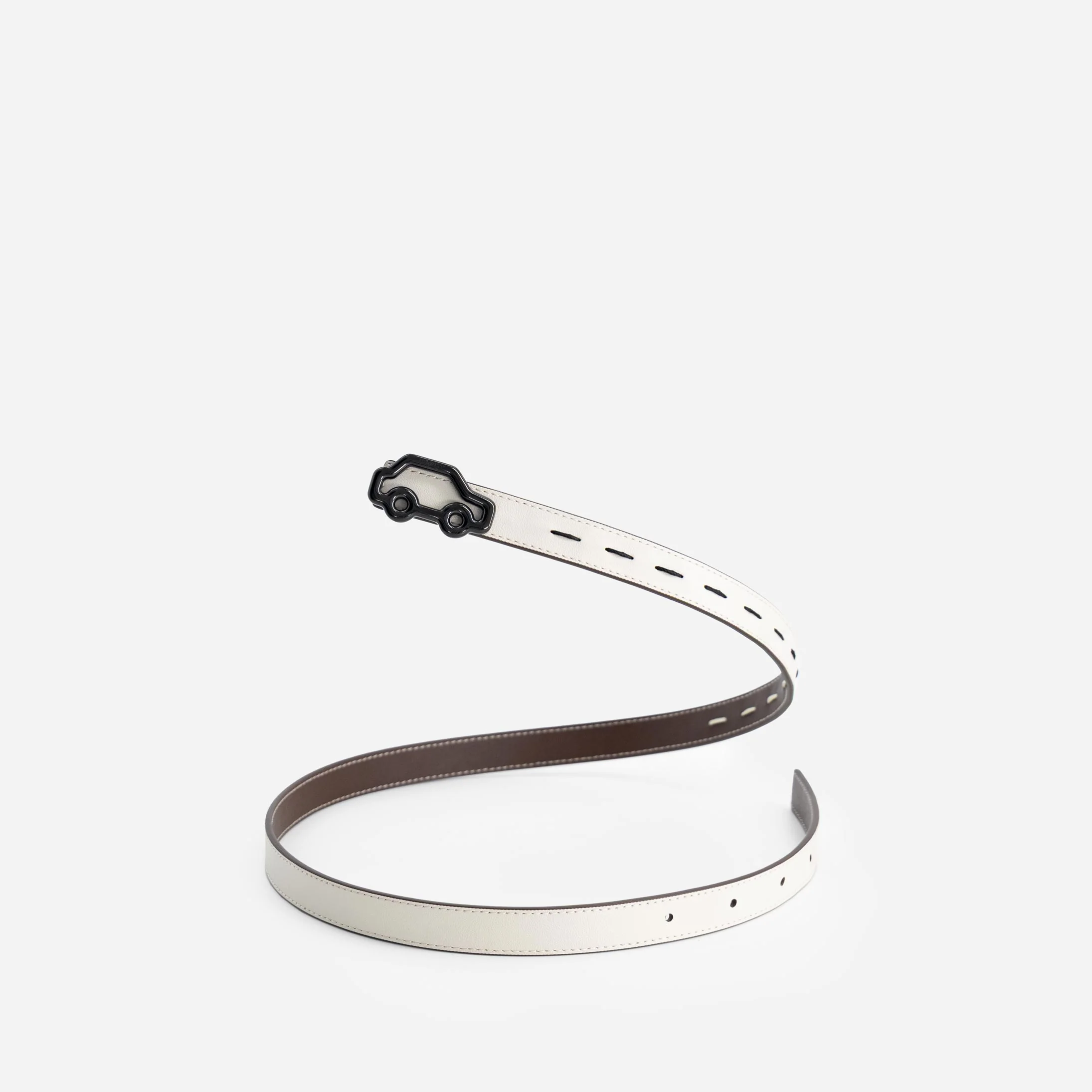"Hit the Road" Belt - Off White & Espresso - Image 3