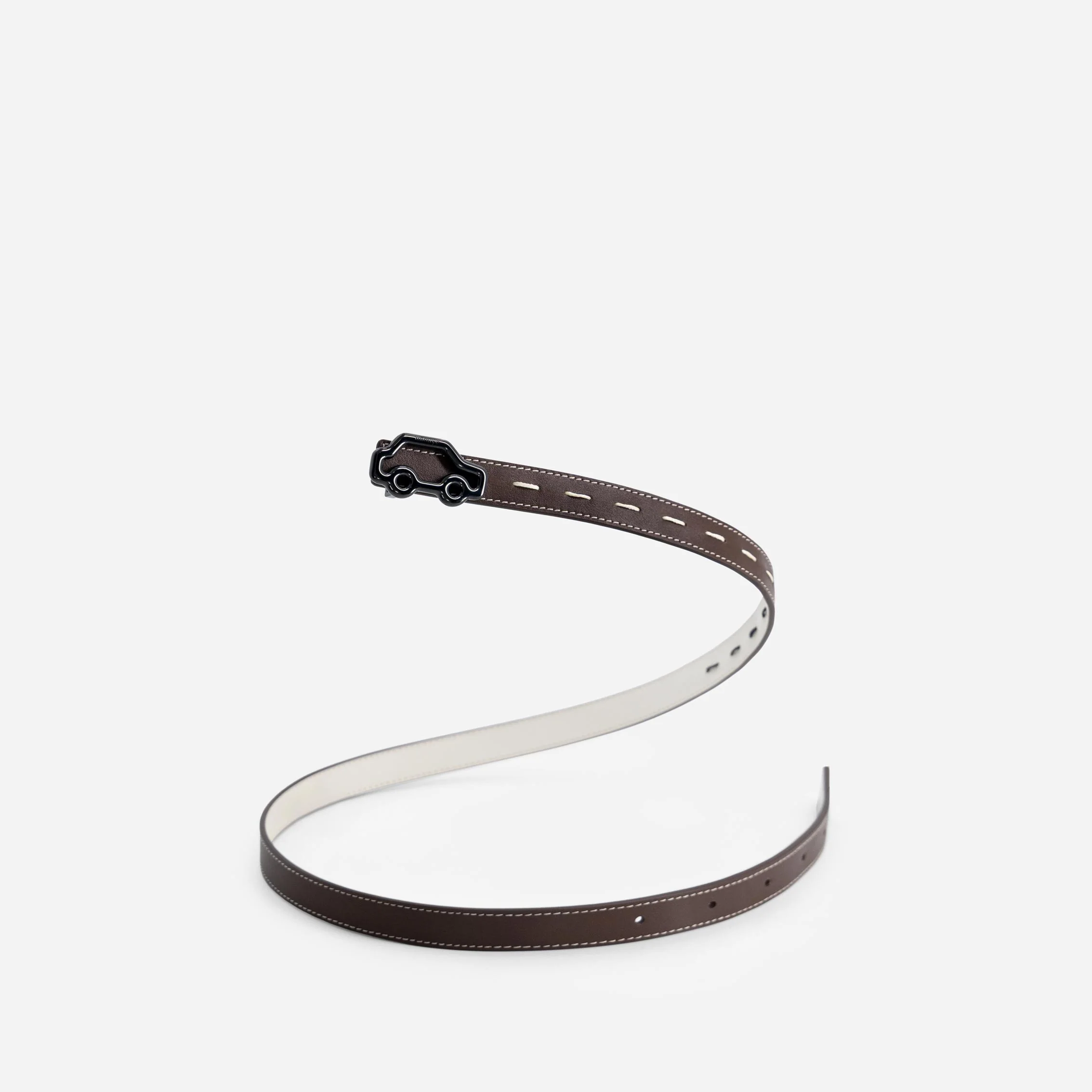 "Hit the Road" Belt - Off White & Espresso - Image 4