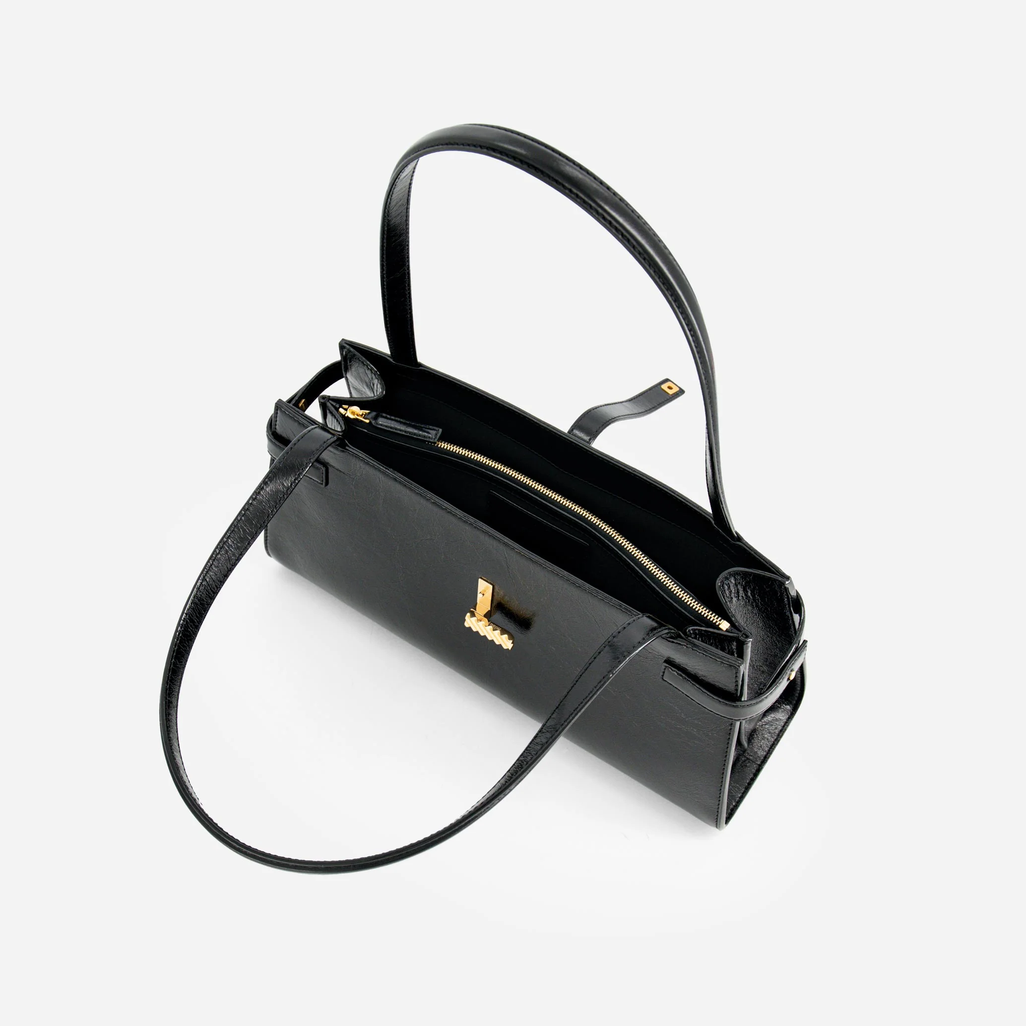 Isla Wide Tote - Crinkled Black - Image 3