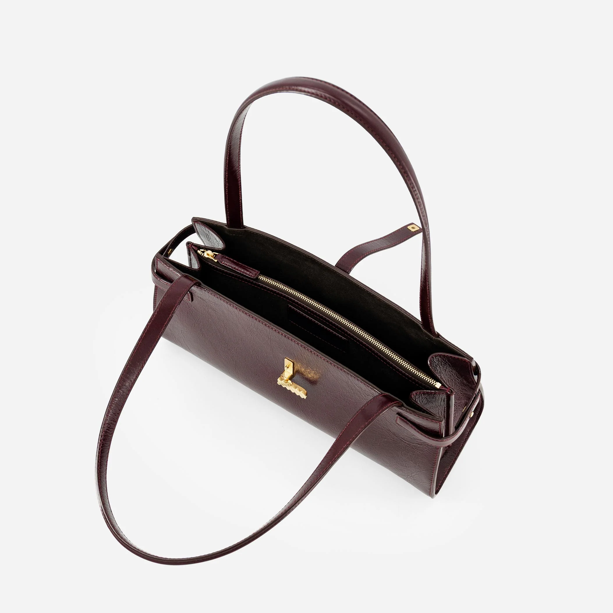 Isla Wide Tote - Crinkled Bordeaux - Image 3