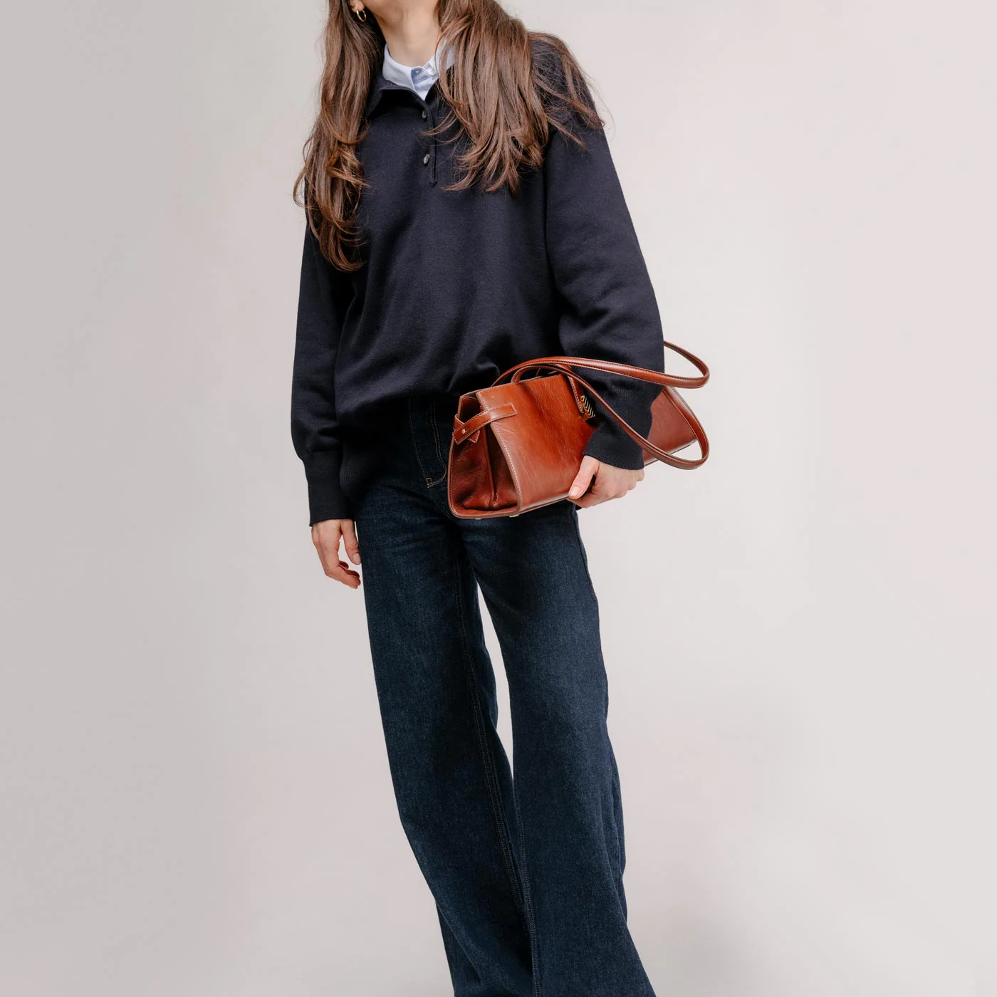 Isla Wide Tote - Crinkled Black - Image 6