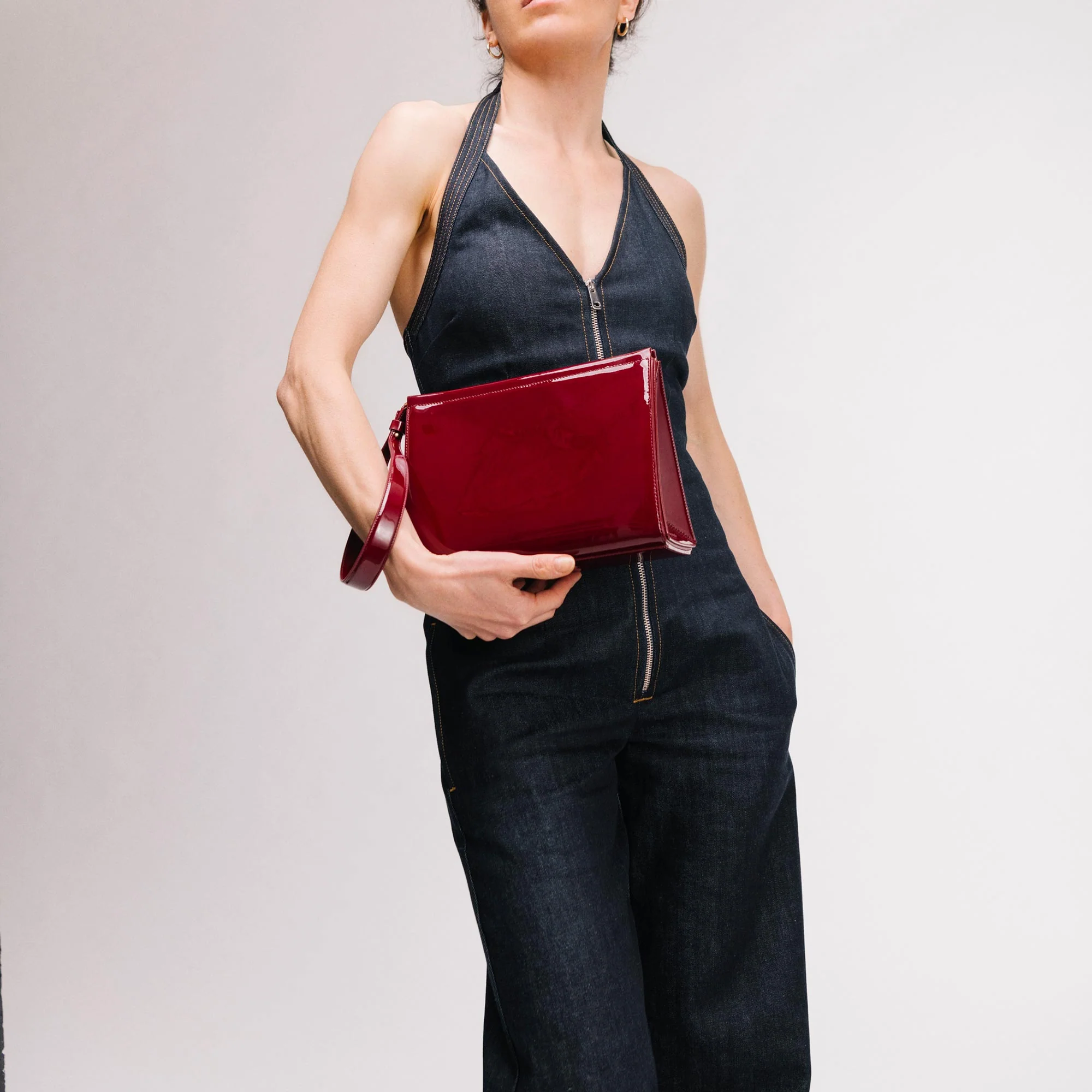 Large Triangle Pouch - Patent Black - Image 9