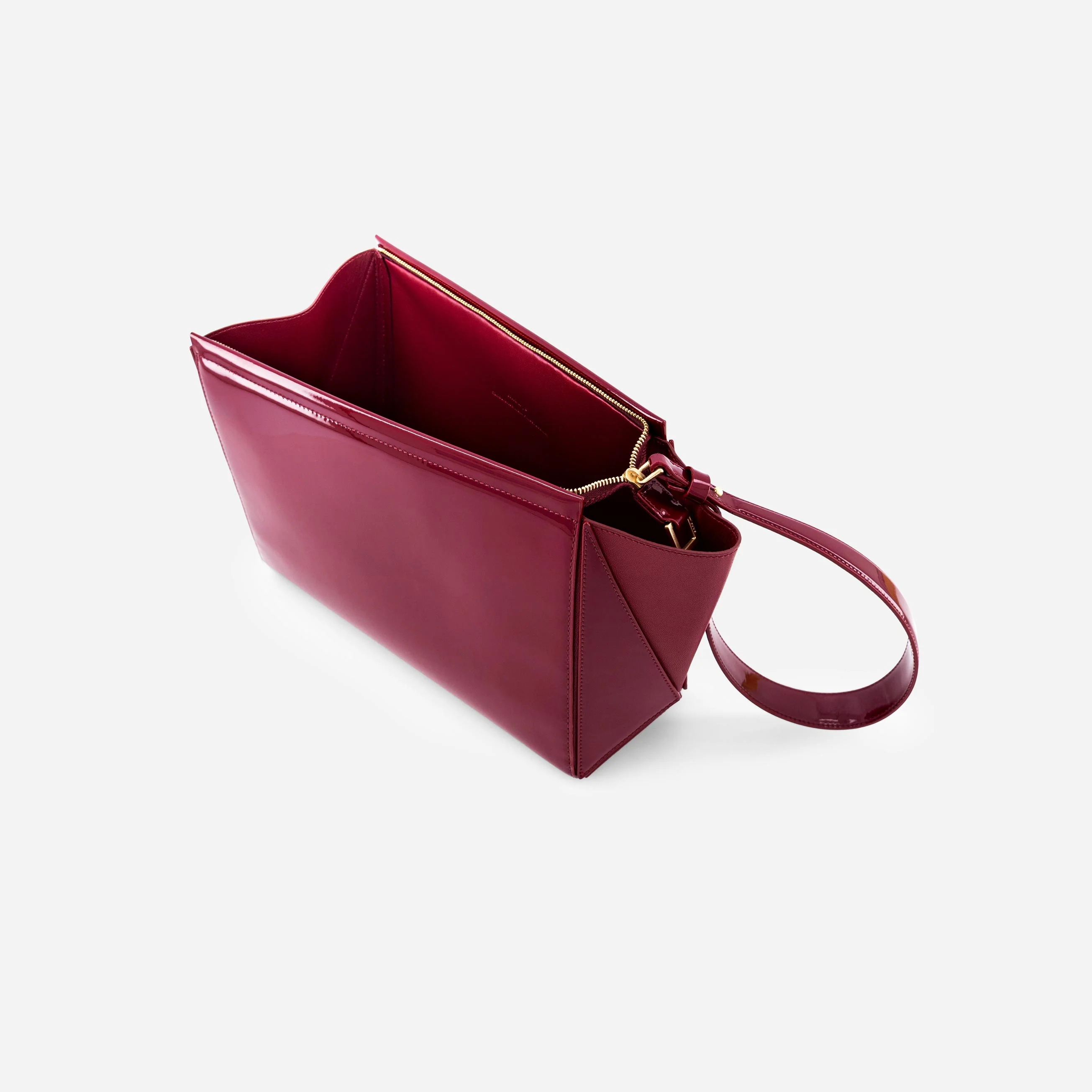 Large Triangle Pouch - Patent Bordeaux - Image 8