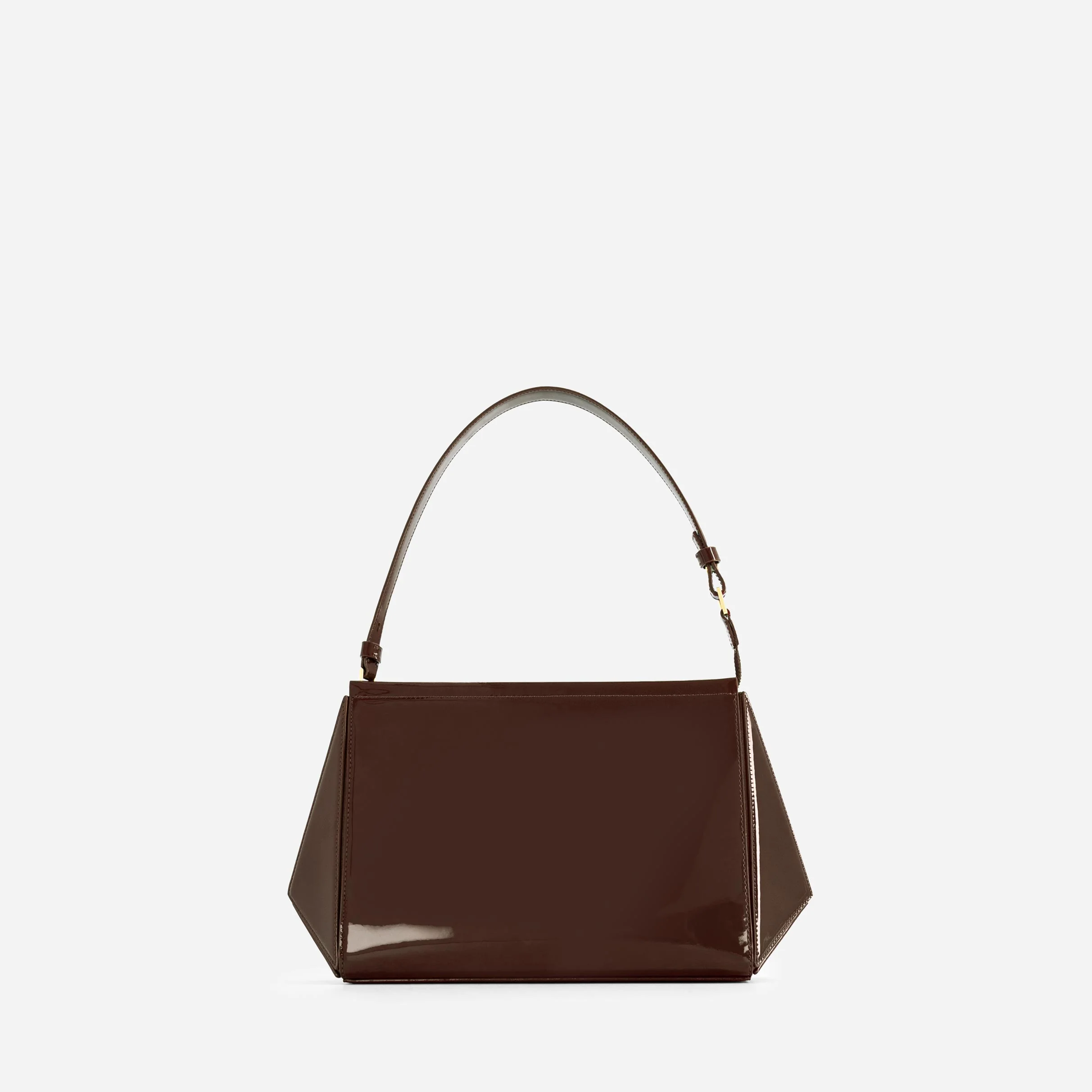 Large Triangle Pouch - Patent Brown - Image 2