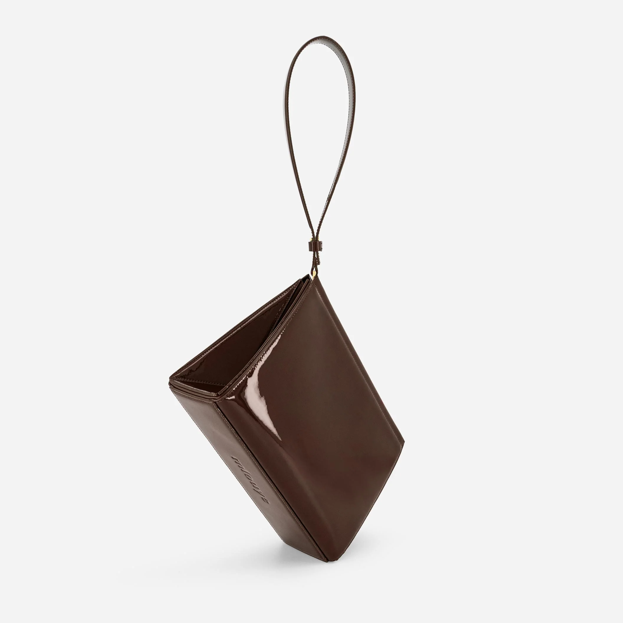 Large Triangle Pouch - Patent Brown - Image 3