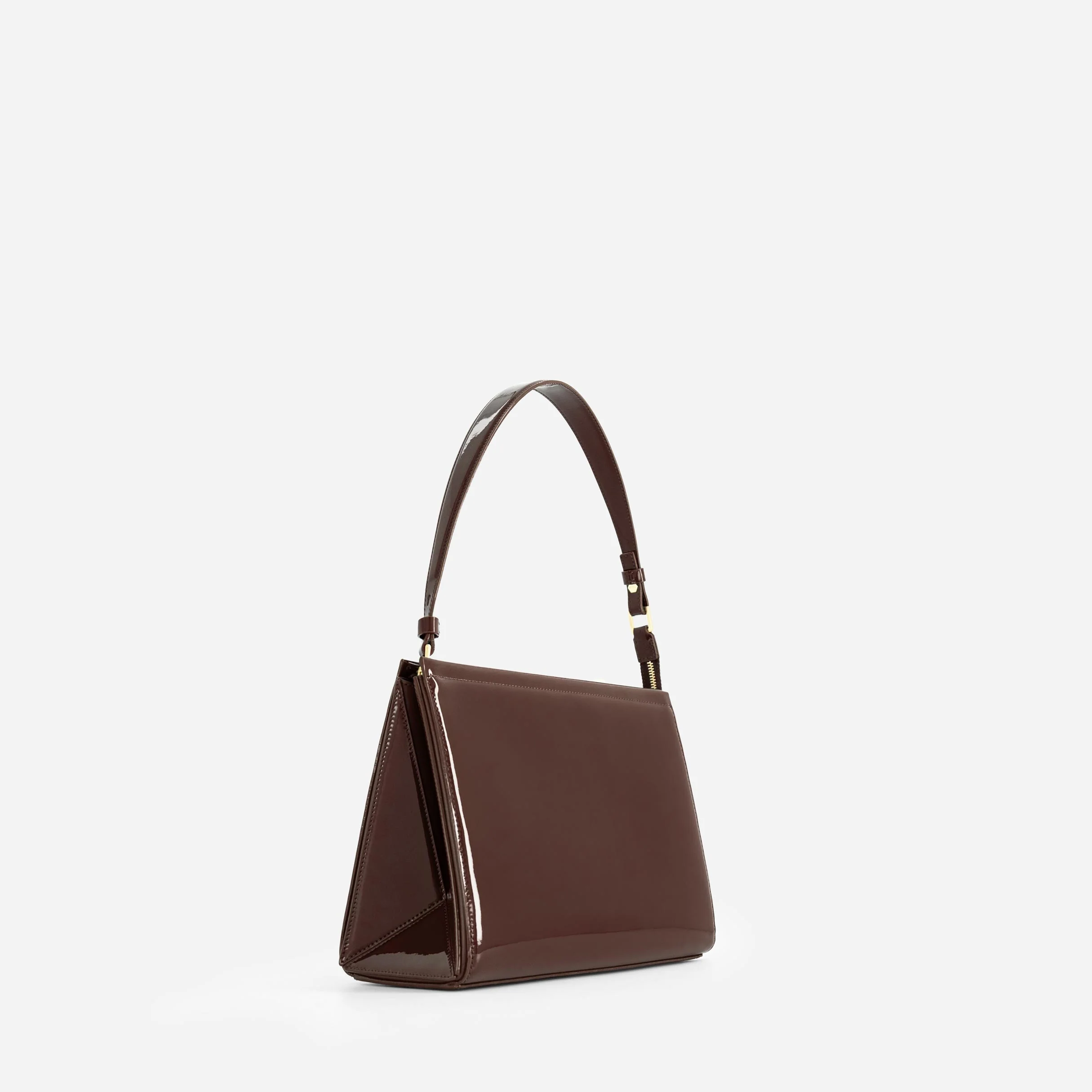 Large Triangle Pouch - Patent Brown - Image 4