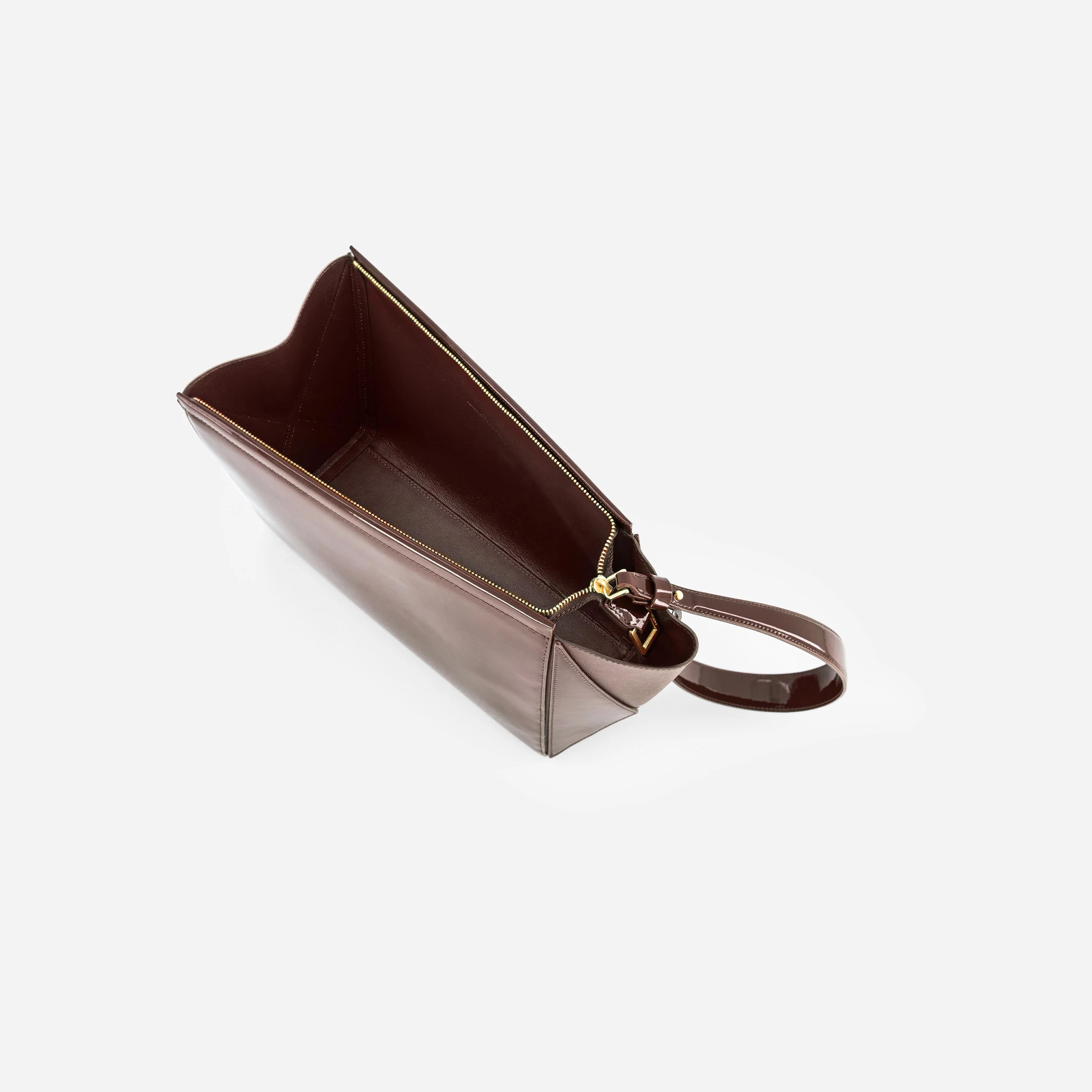 Large Triangle Pouch - Patent Brown - Image 7