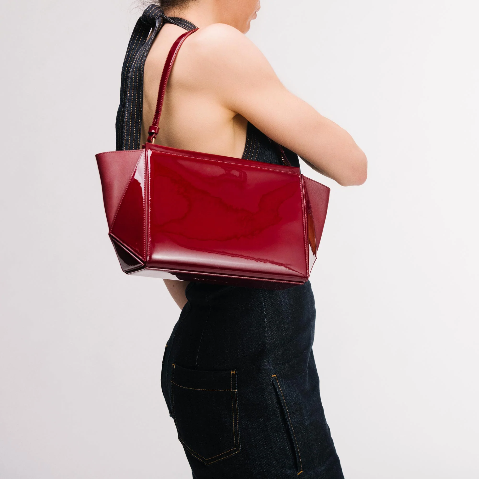 Large Triangle Pouch - Patent Black - Image 8