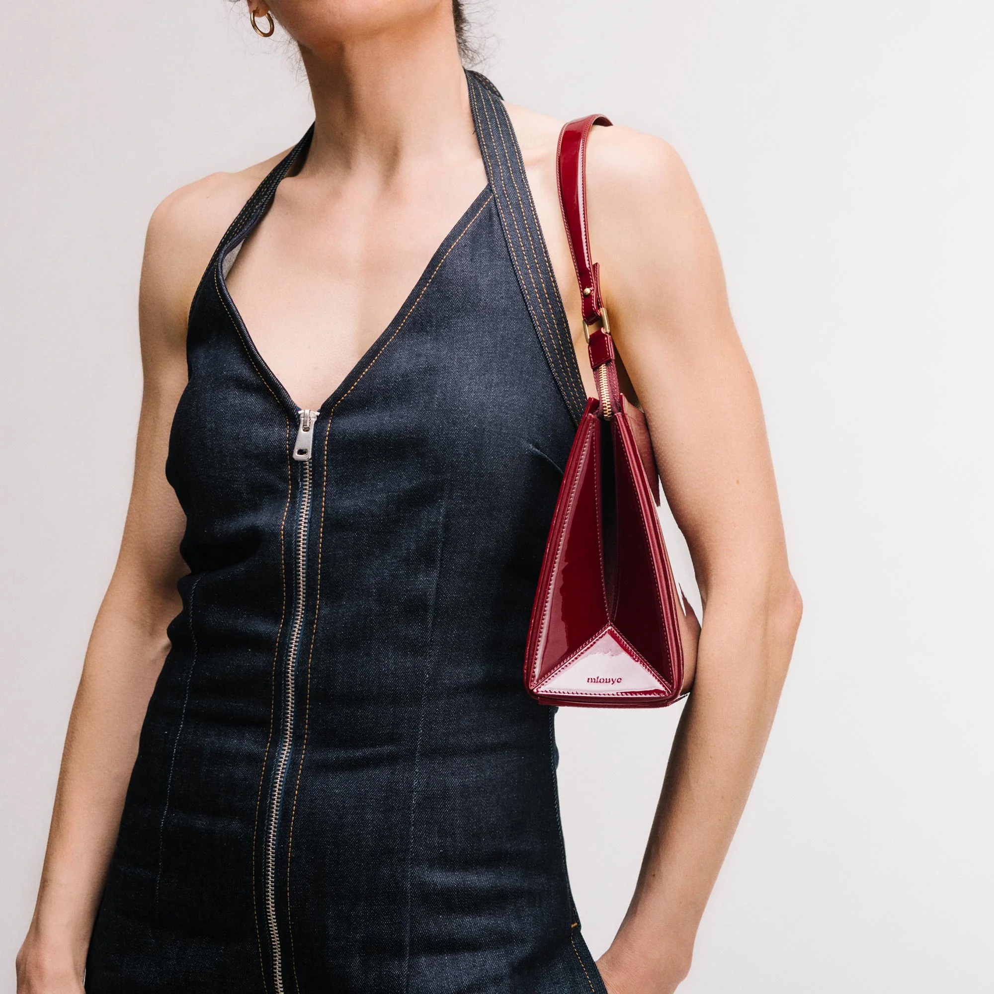Large Triangle Pouch - Patent Brown - Image 9