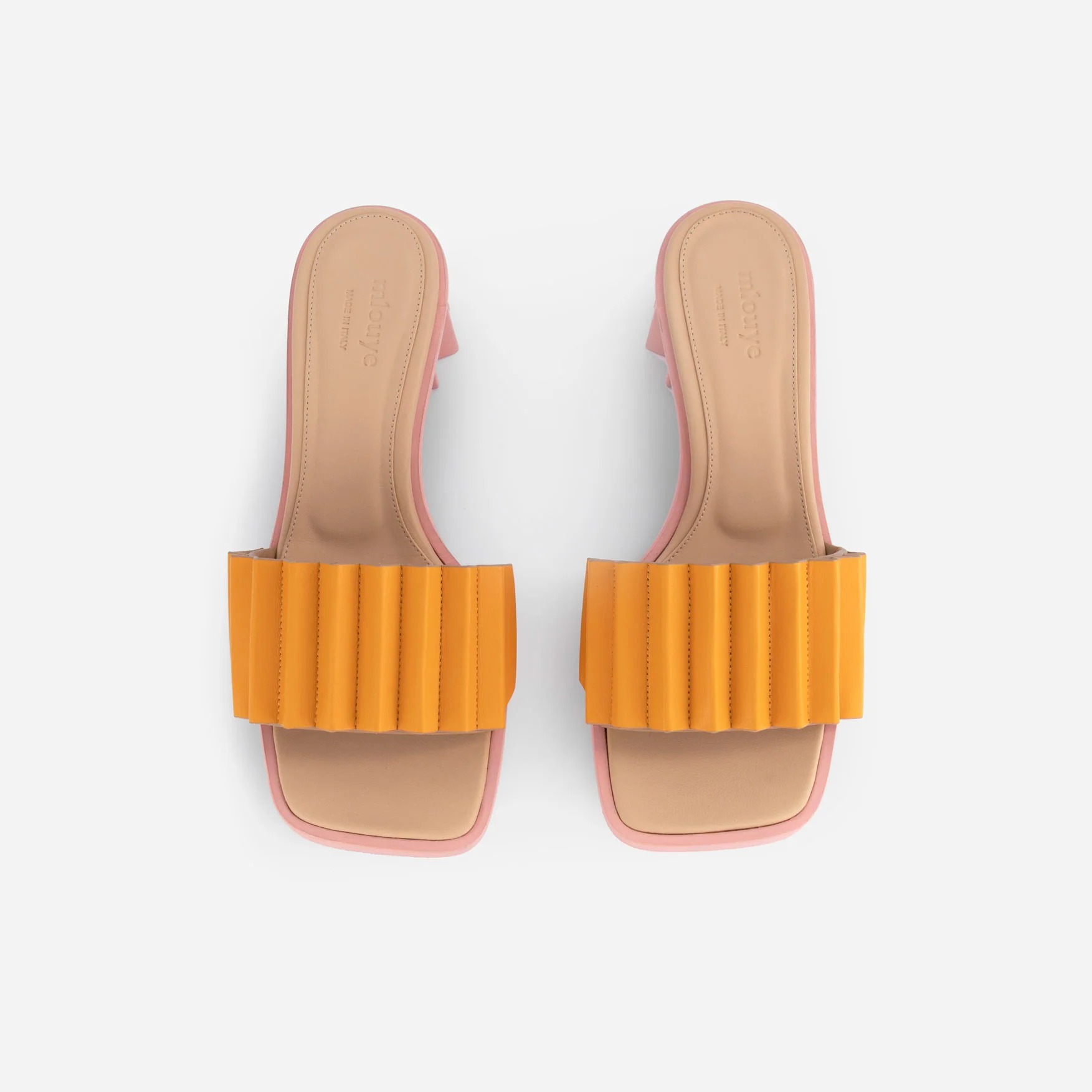 Louise Heeled Slide - Apricot - Image 3