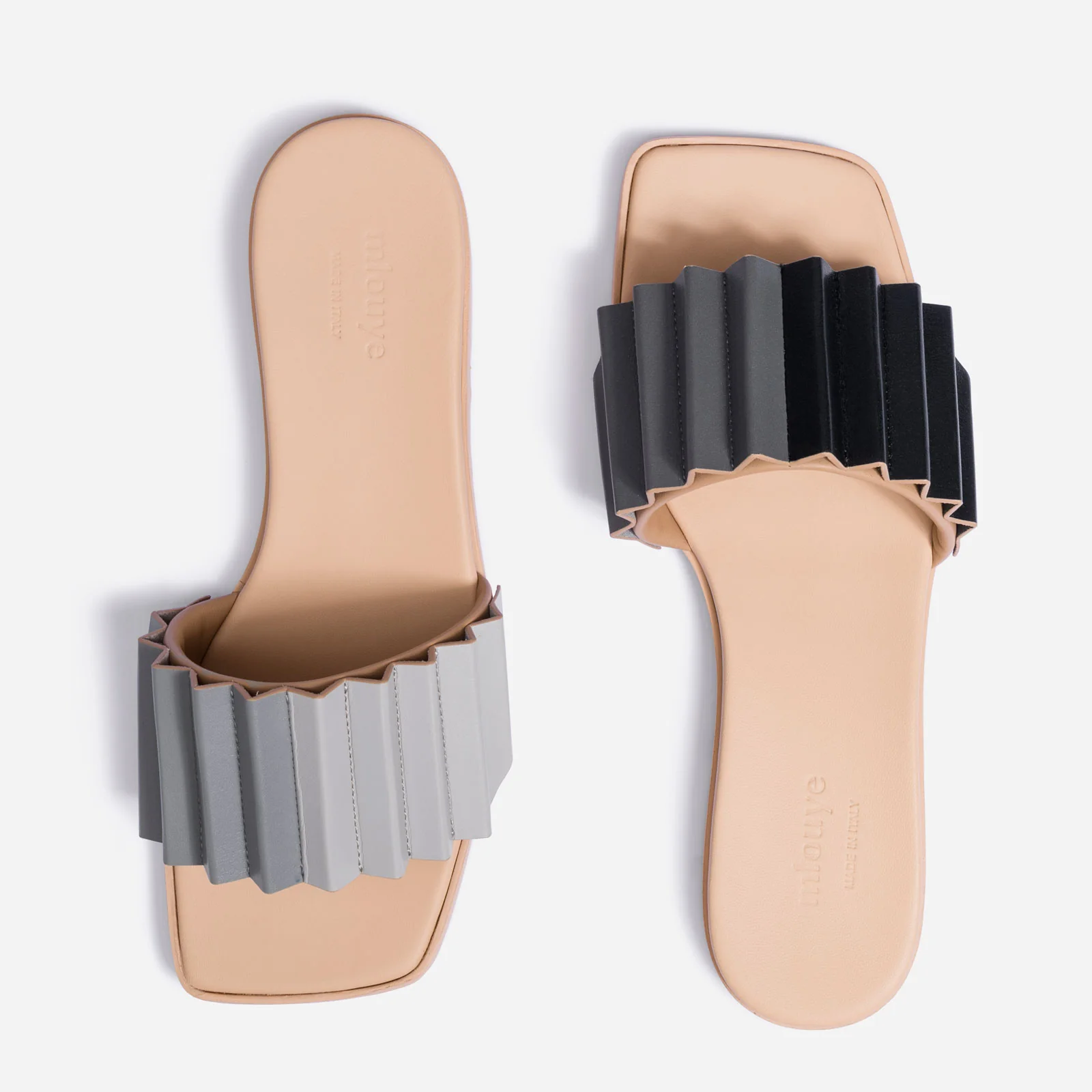 Louise Slide Sandal - Black & Gray - Image 5