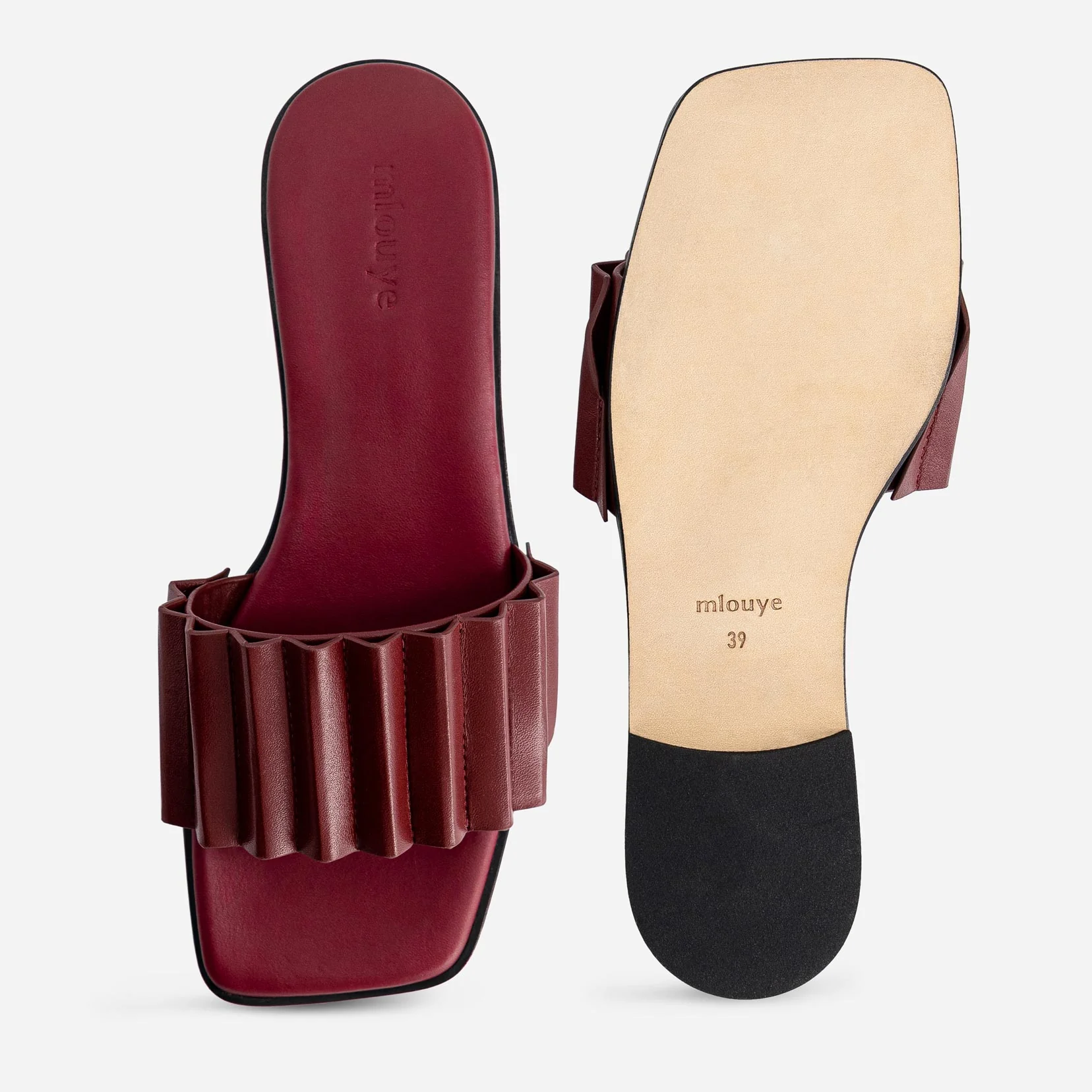 Louise Slide Sandal - Bordeaux - Image 3