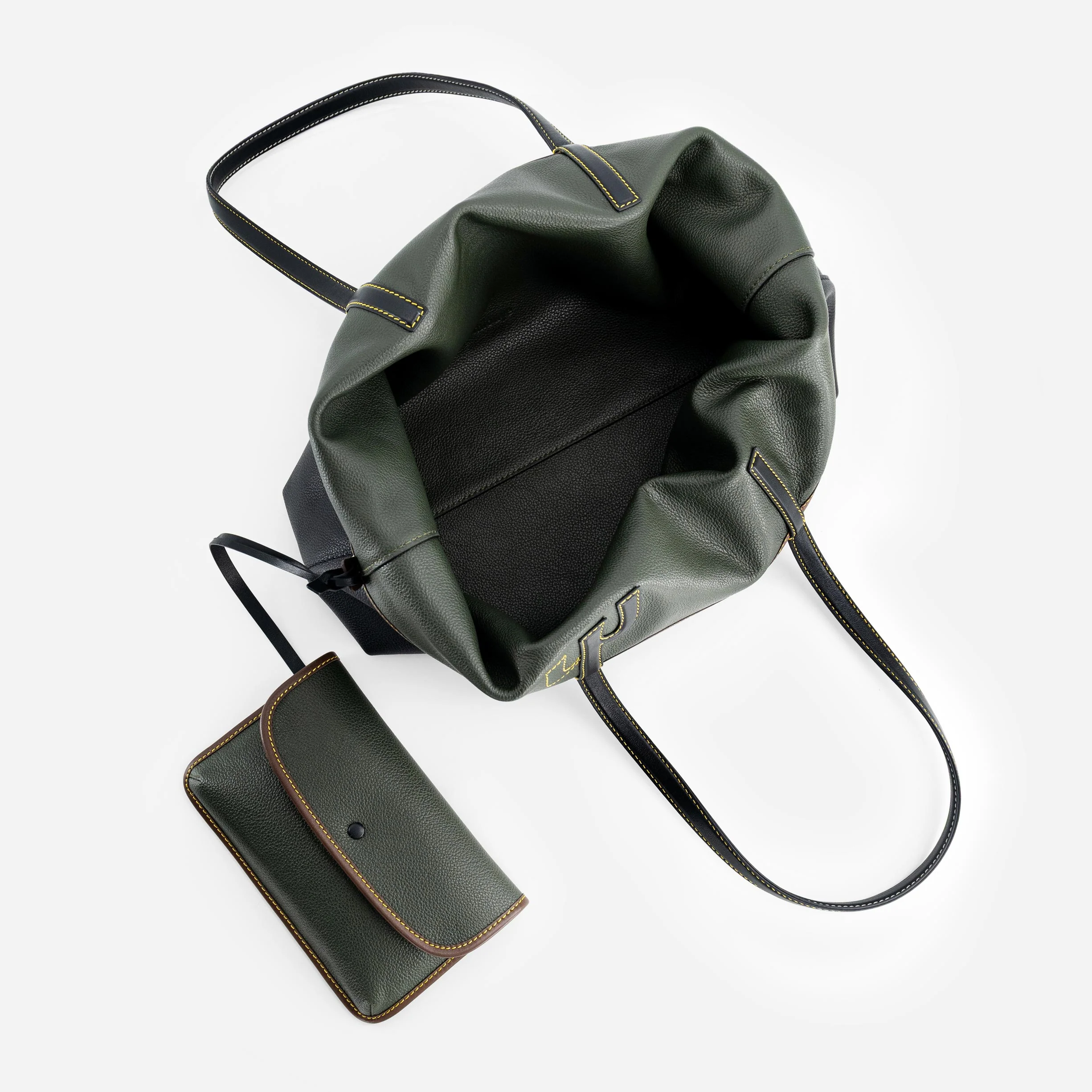 M Tote - Black & Hunter Green - Image 3