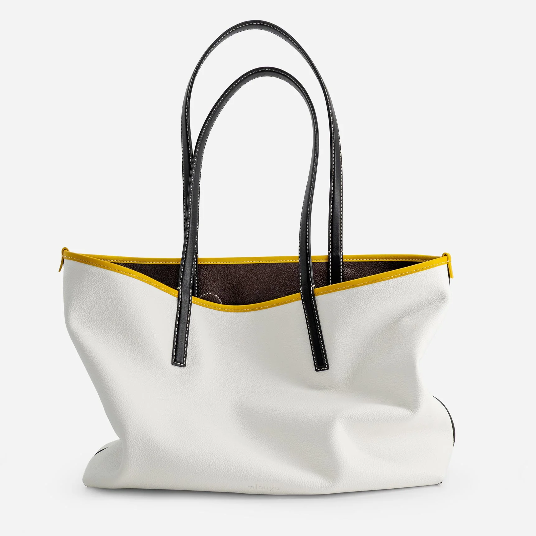 M Tote - Espresso & White - Image 4