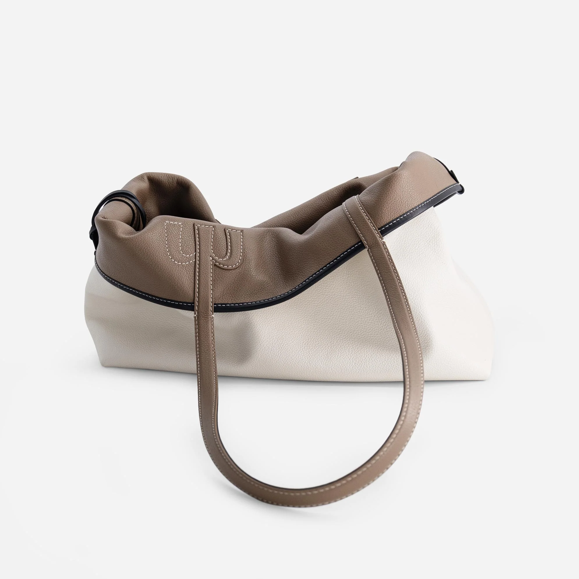 M Tote - Off White & Etoupe - Image 2