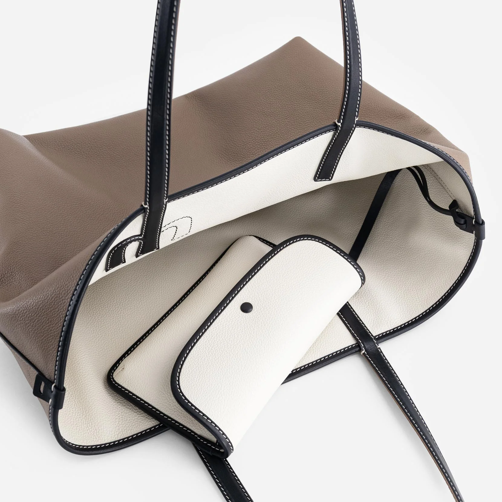 M Tote - Off White & Etoupe - Image 5