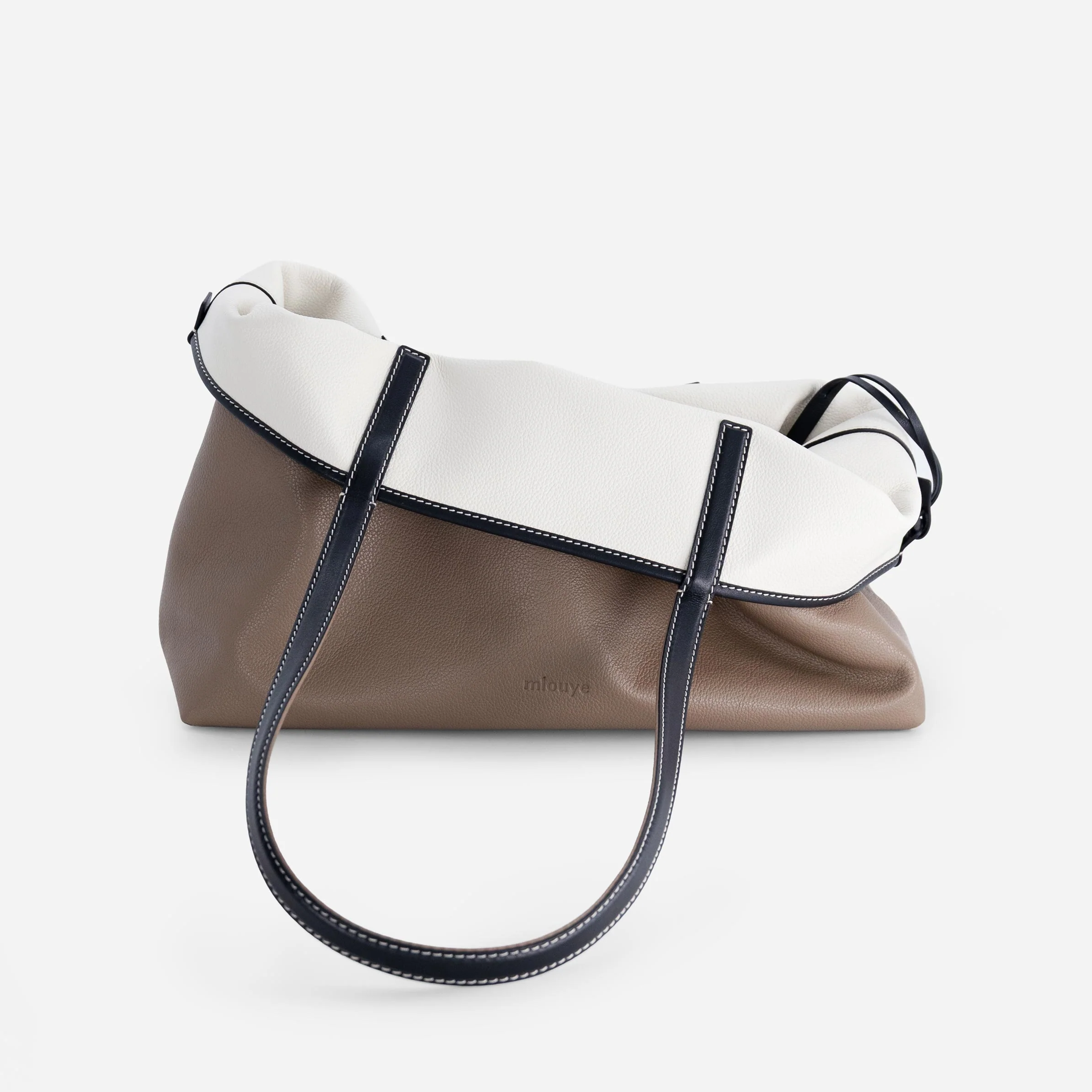 M Tote - Off White & Etoupe - Image 6