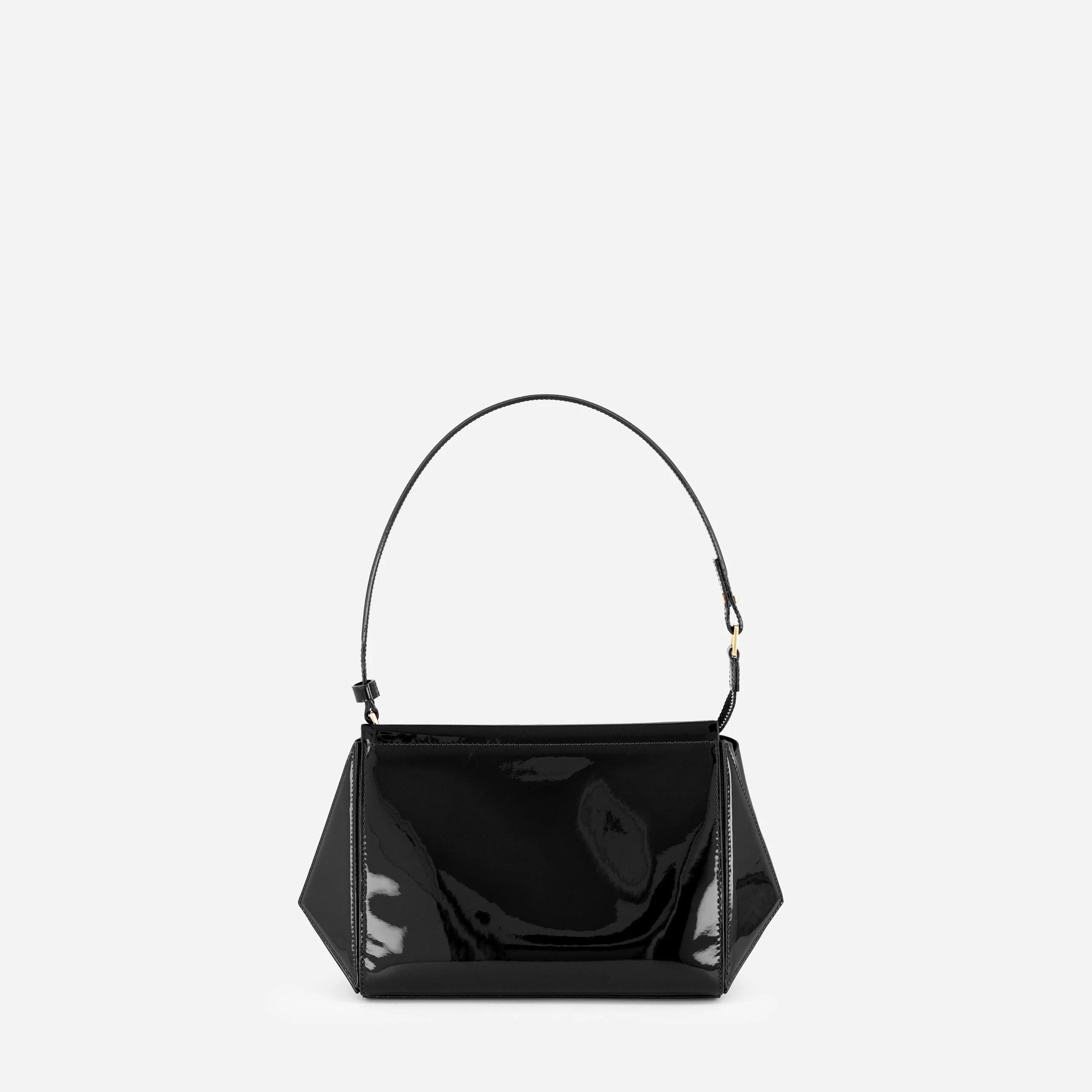 Medium Triangle Pouch - Patent Black - Image 2