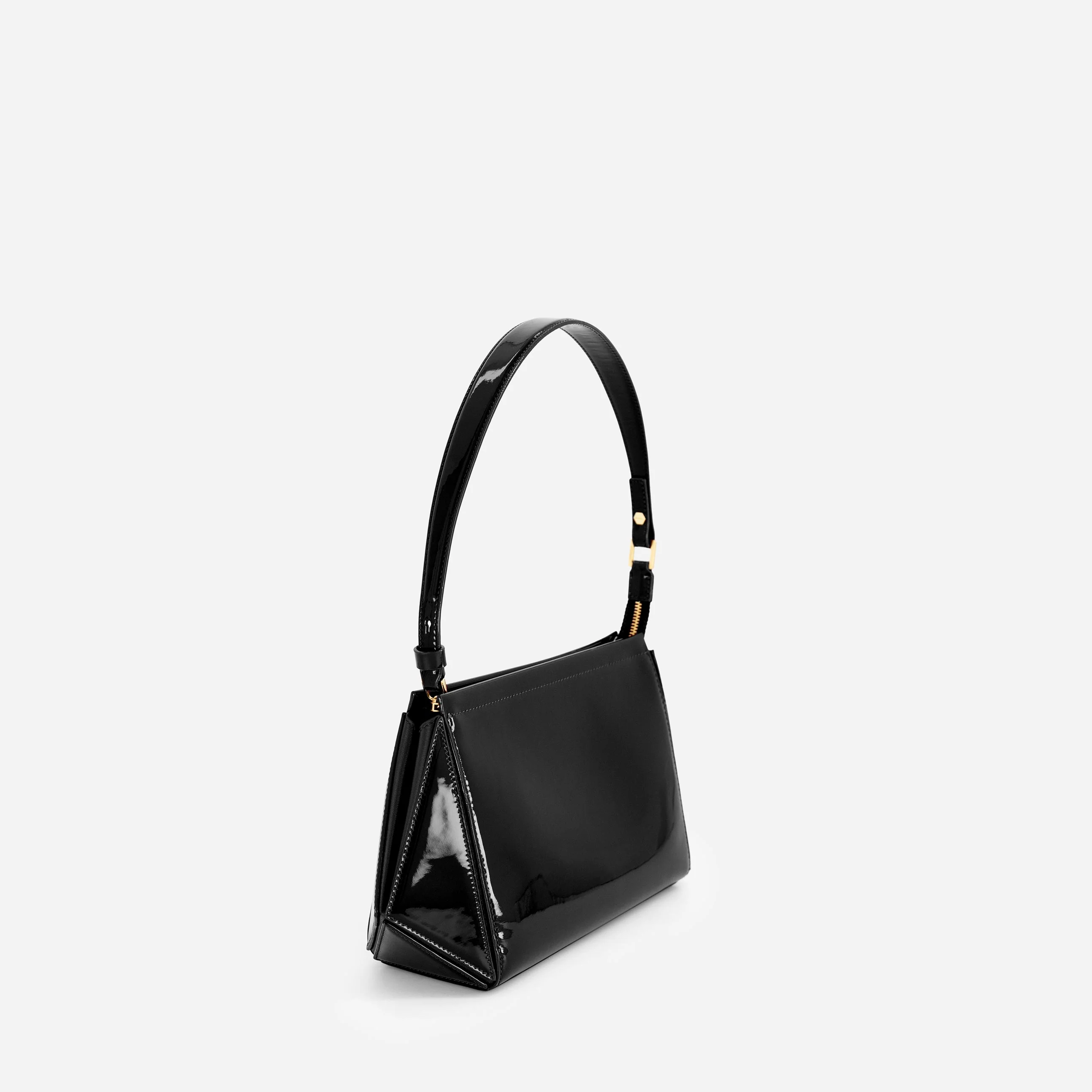 Medium Triangle Pouch - Patent Black - Image 3