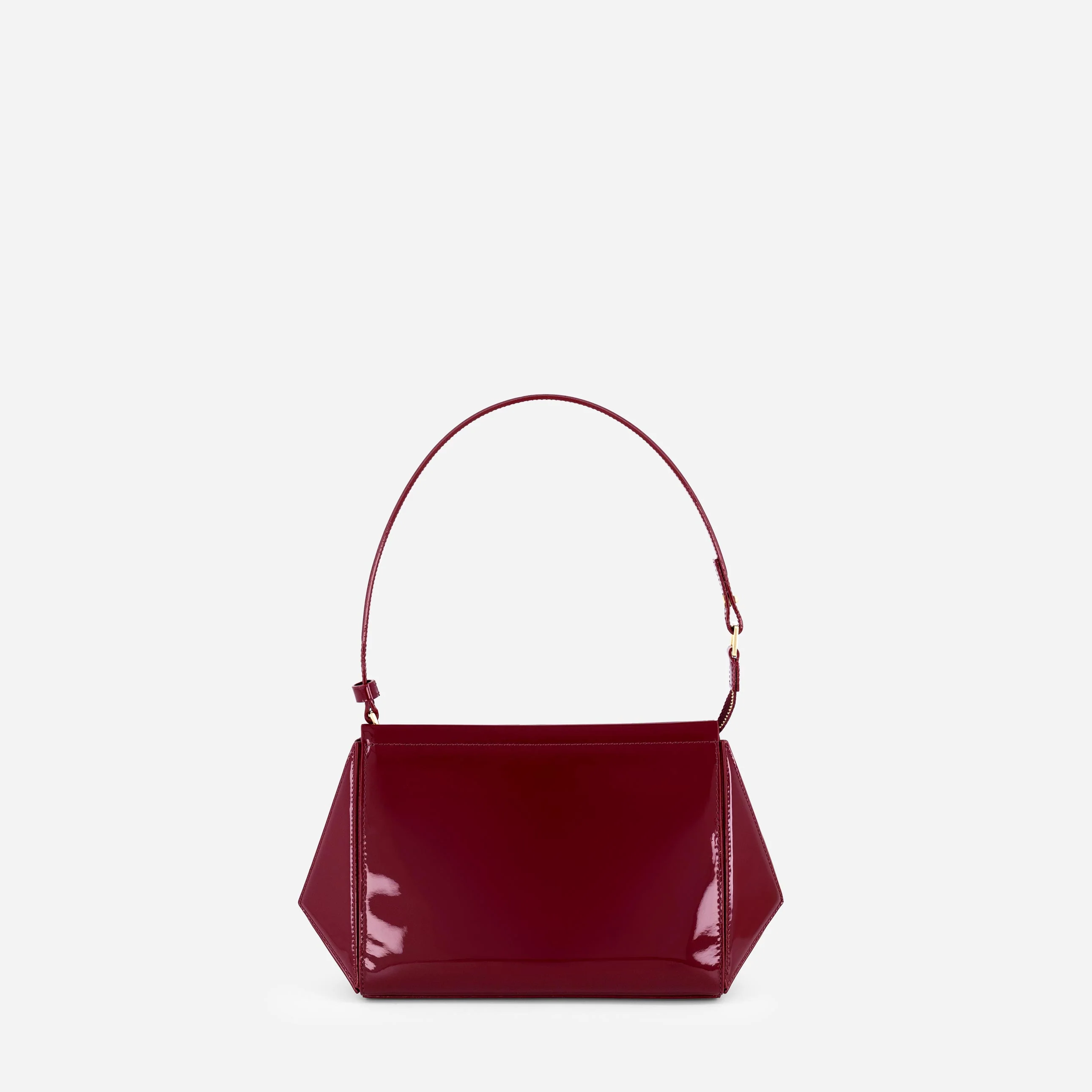 Medium Triangle Pouch - Patent Bordeaux - Image 3