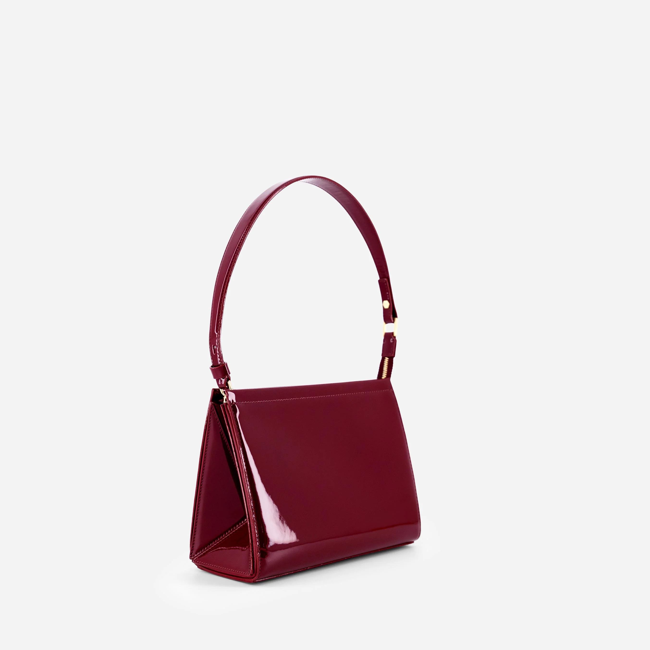 Medium Triangle Pouch - Patent Bordeaux - Image 4