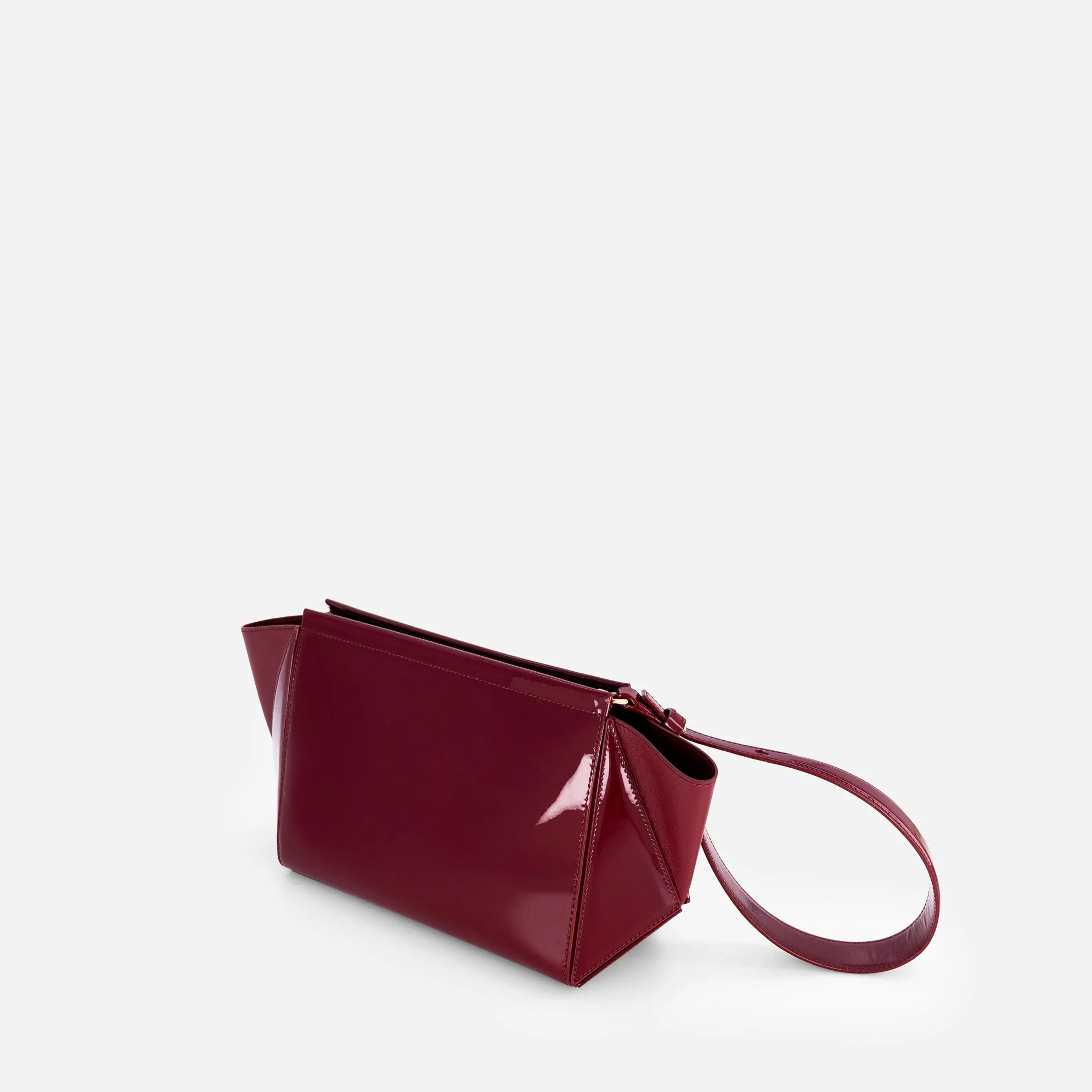 Medium Triangle Pouch - Patent Bordeaux - Image 5