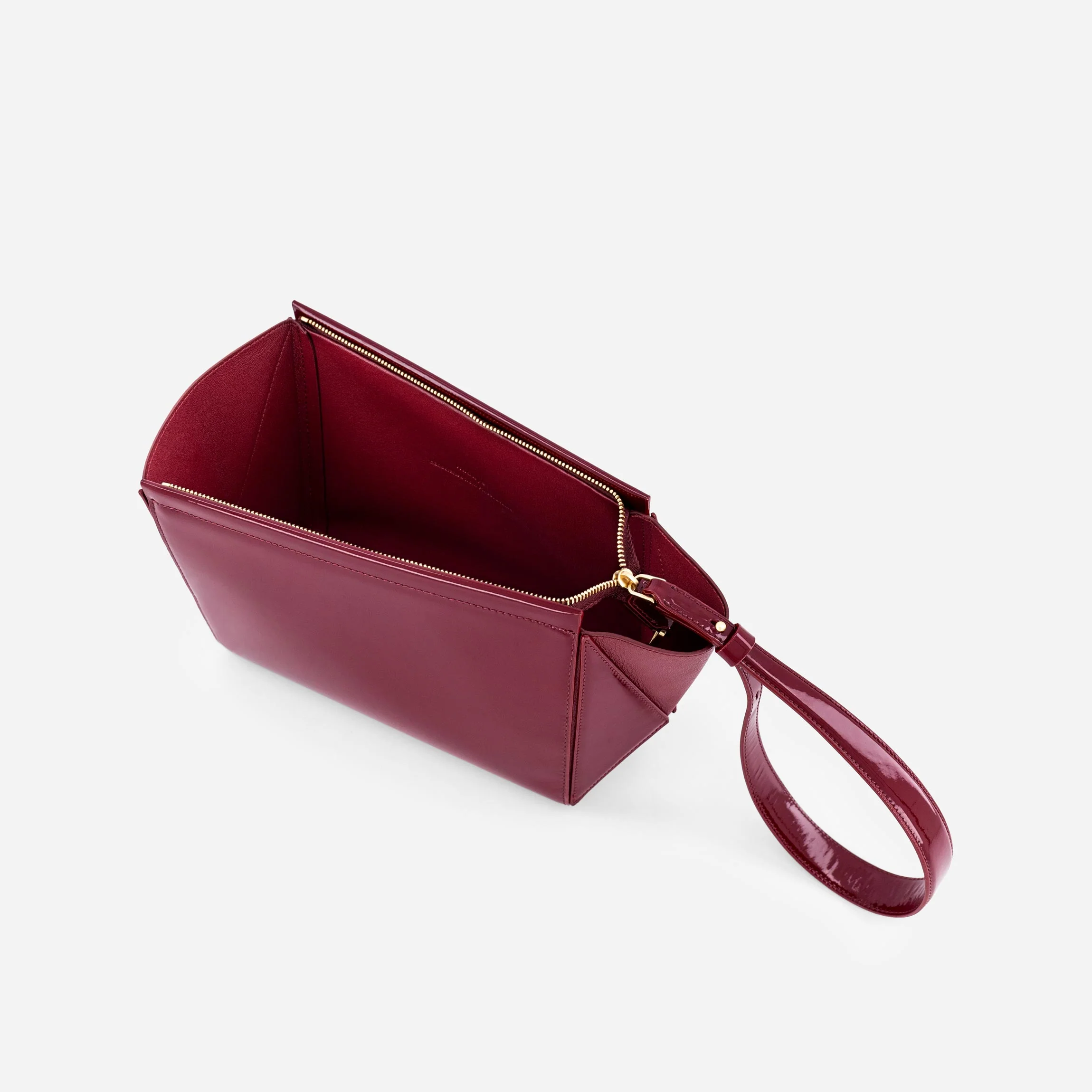 Medium Triangle Pouch - Patent Bordeaux - Image 6