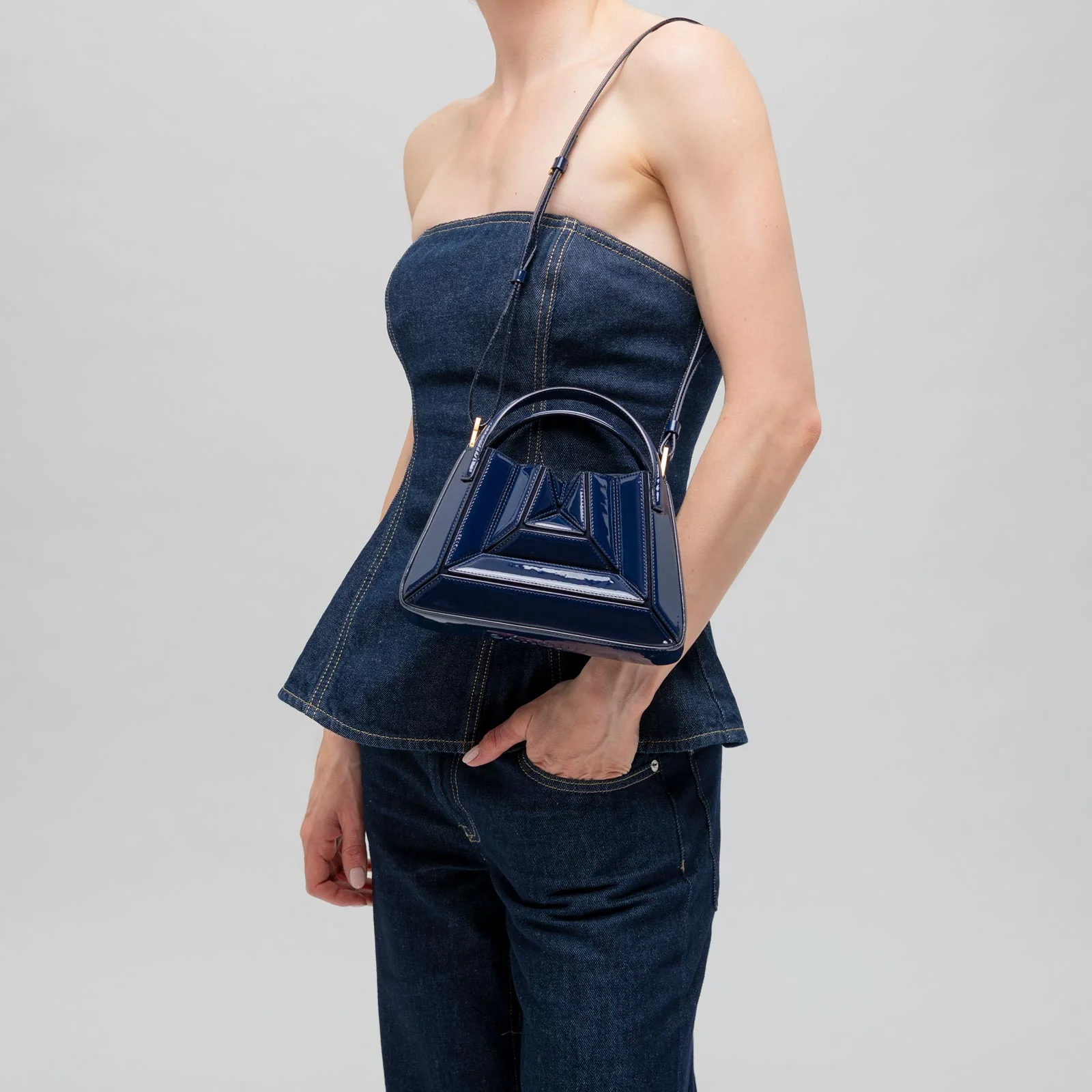 Mini Sera Tote - Patent Navy - Image 7