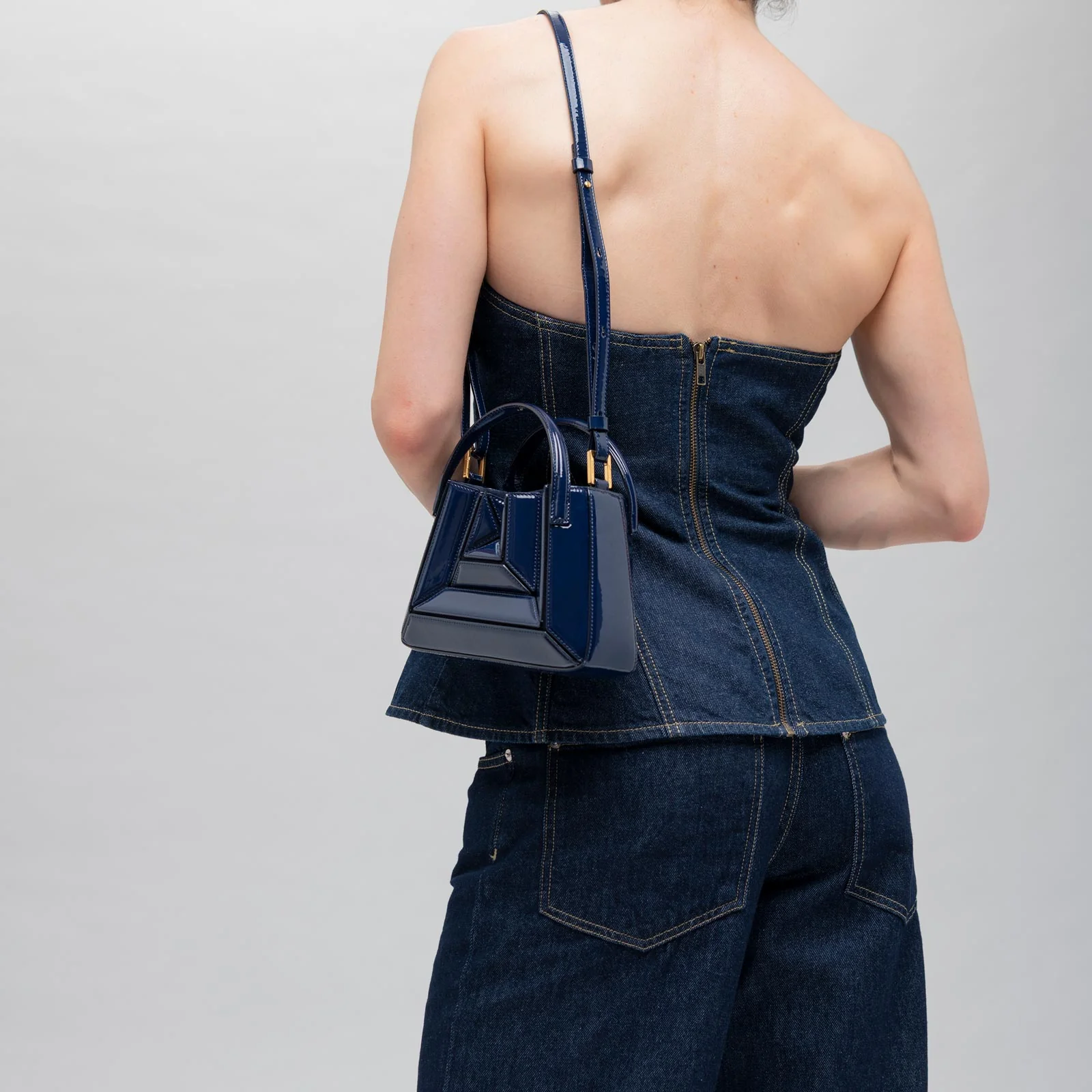 Mini Sera Tote - Patent Navy - Image 9