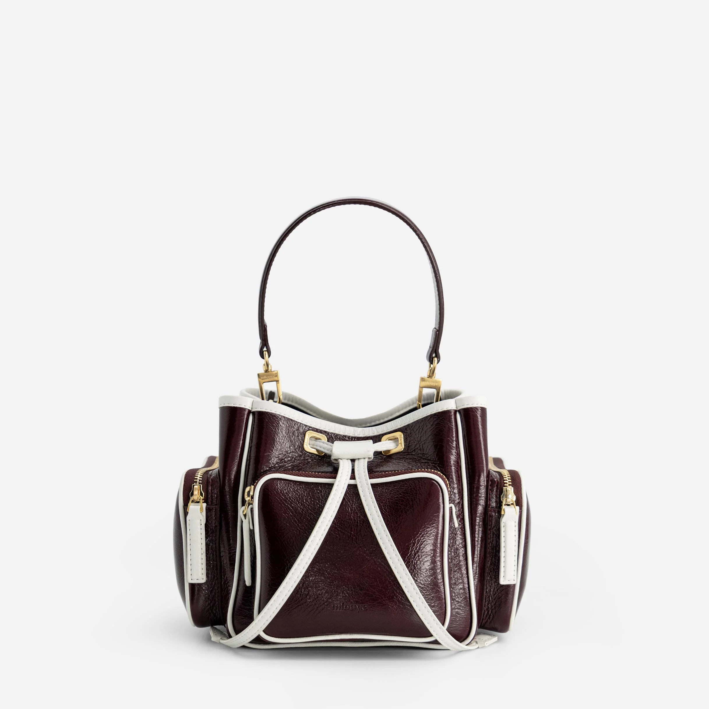 Quad - Crinkled Bordeaux & White