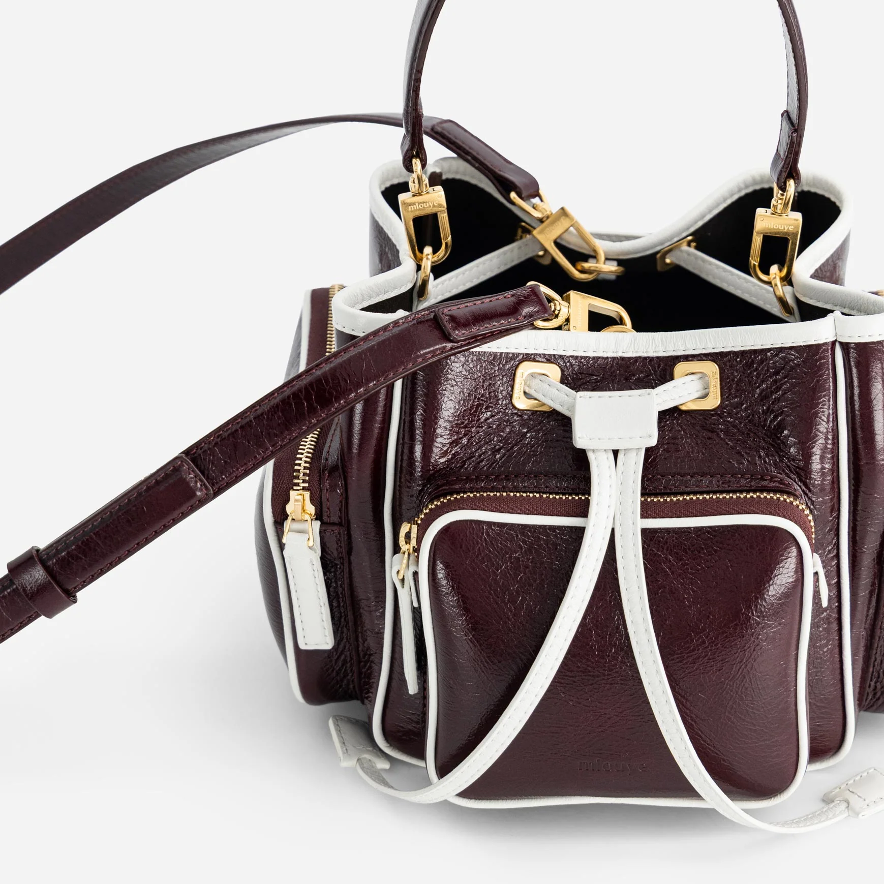 Quad - Crinkled Bordeaux & White - Image 4