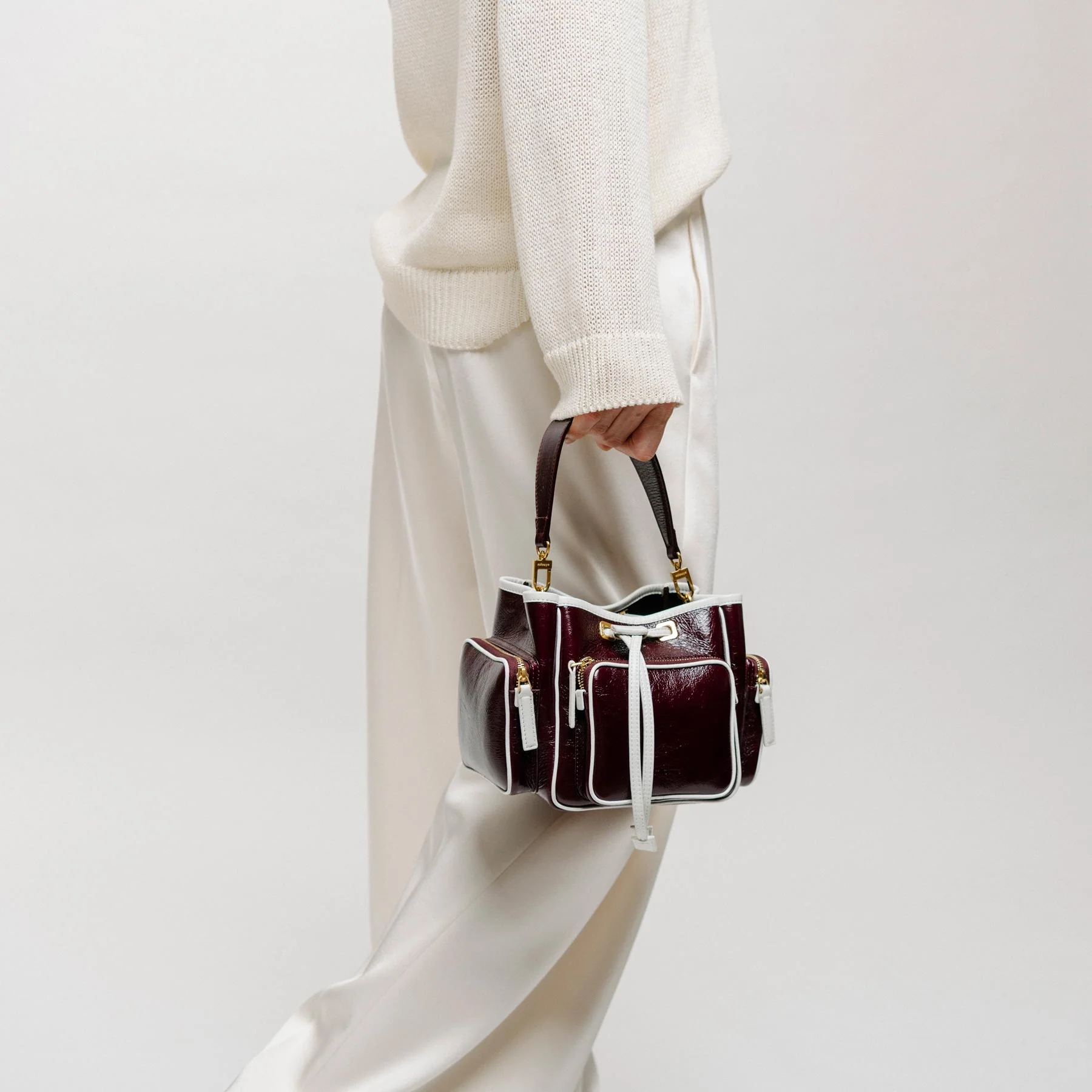 Quad - Crinkled Bordeaux & White - Image 6