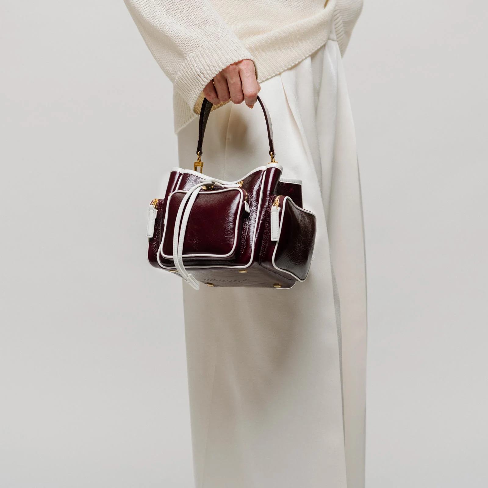 Quad - Crinkled Bordeaux & White - Image 7