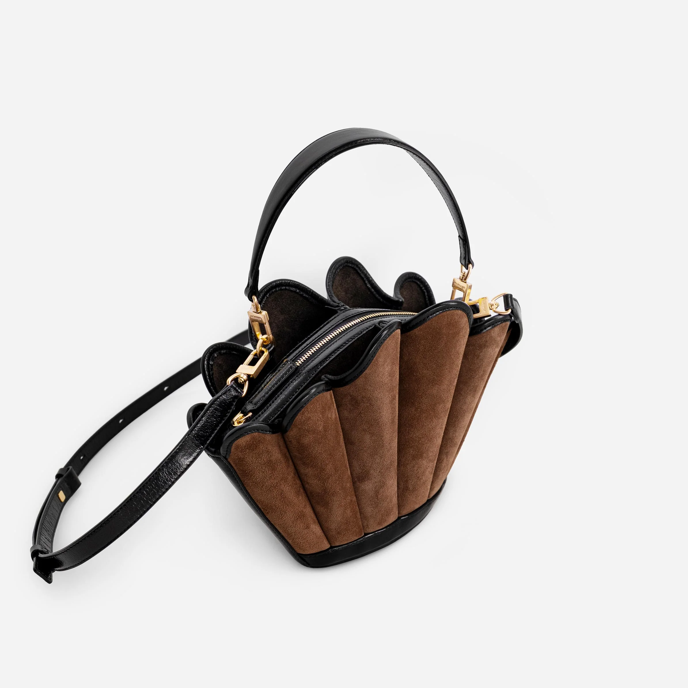 Seashell Crossbody - Suede Espresso - Image 6