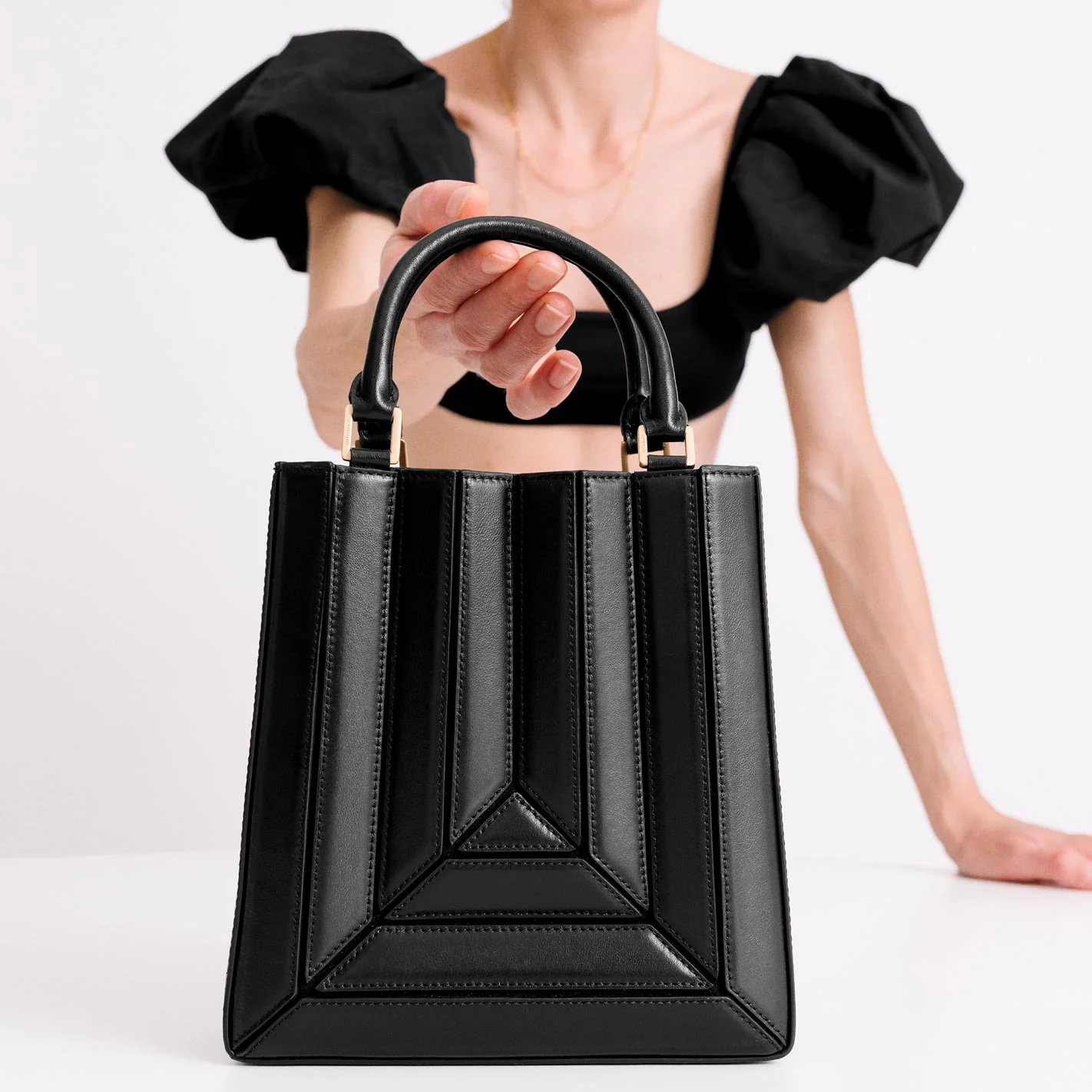 Sera Tall Tote Mini - Black - Image 8