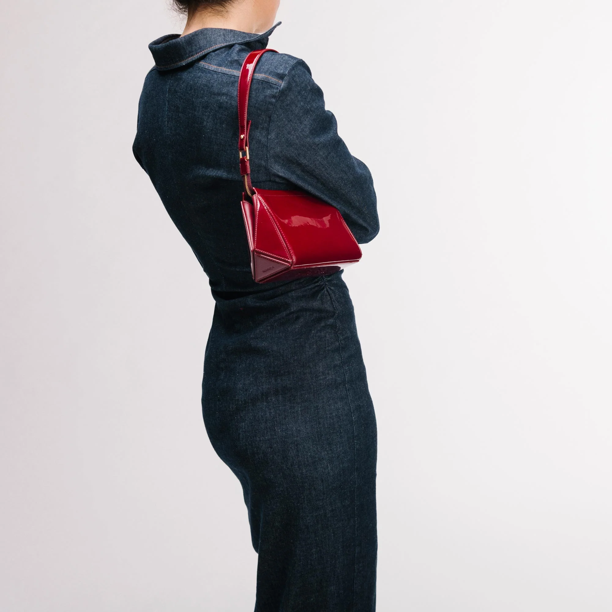 Small Triangle Pouch - Patent Black - Image 7