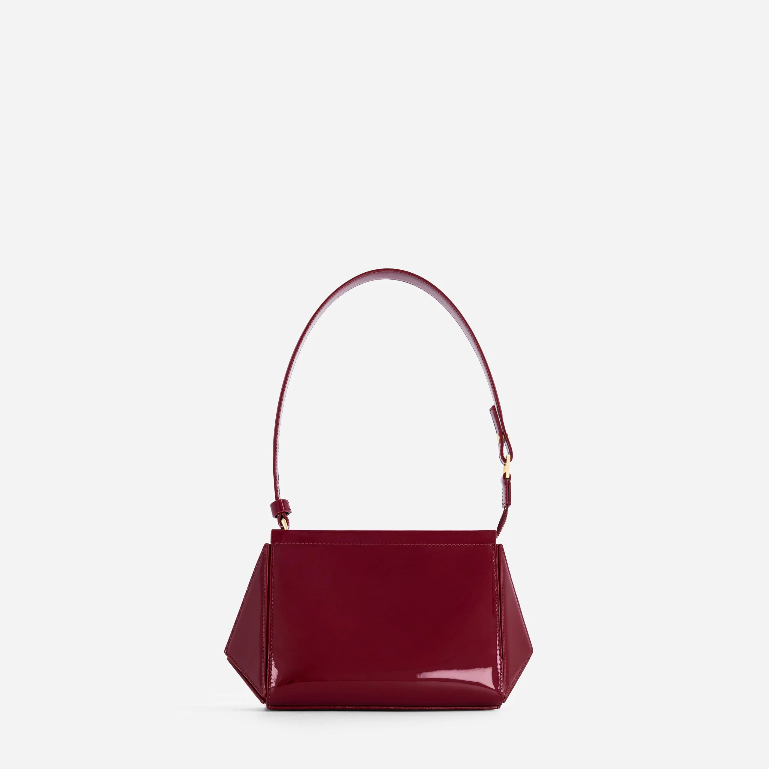 Small Triangle Pouch - Patent Bordeaux - Image 3