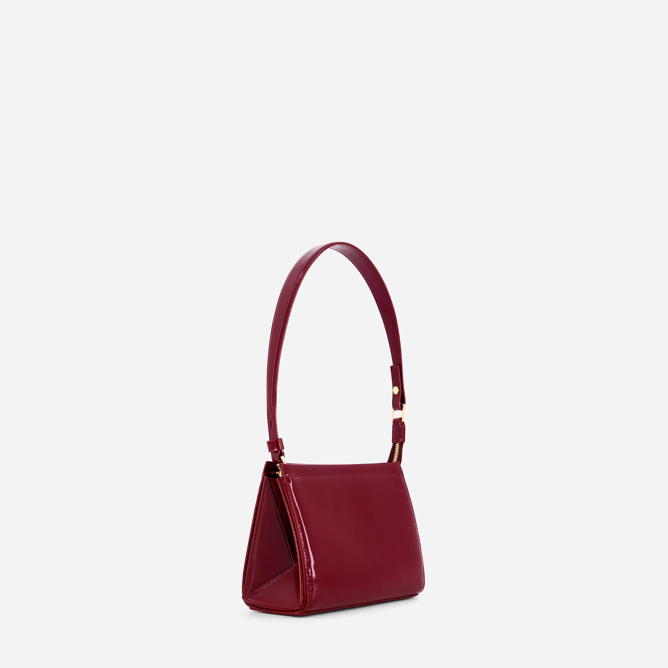 Small Triangle Pouch - Patent Bordeaux - Image 4