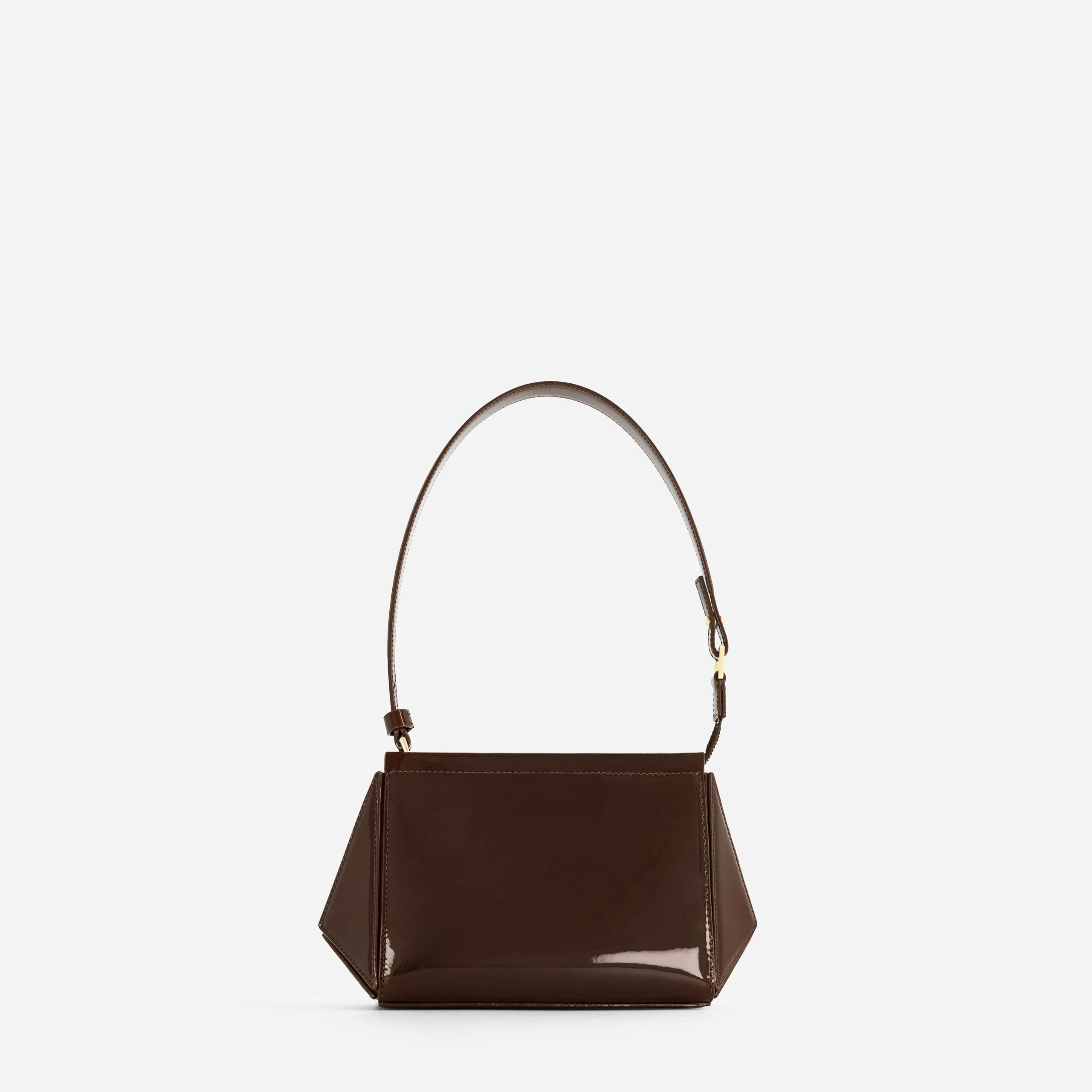 Small Triangle Pouch - Patent Brown - Image 2