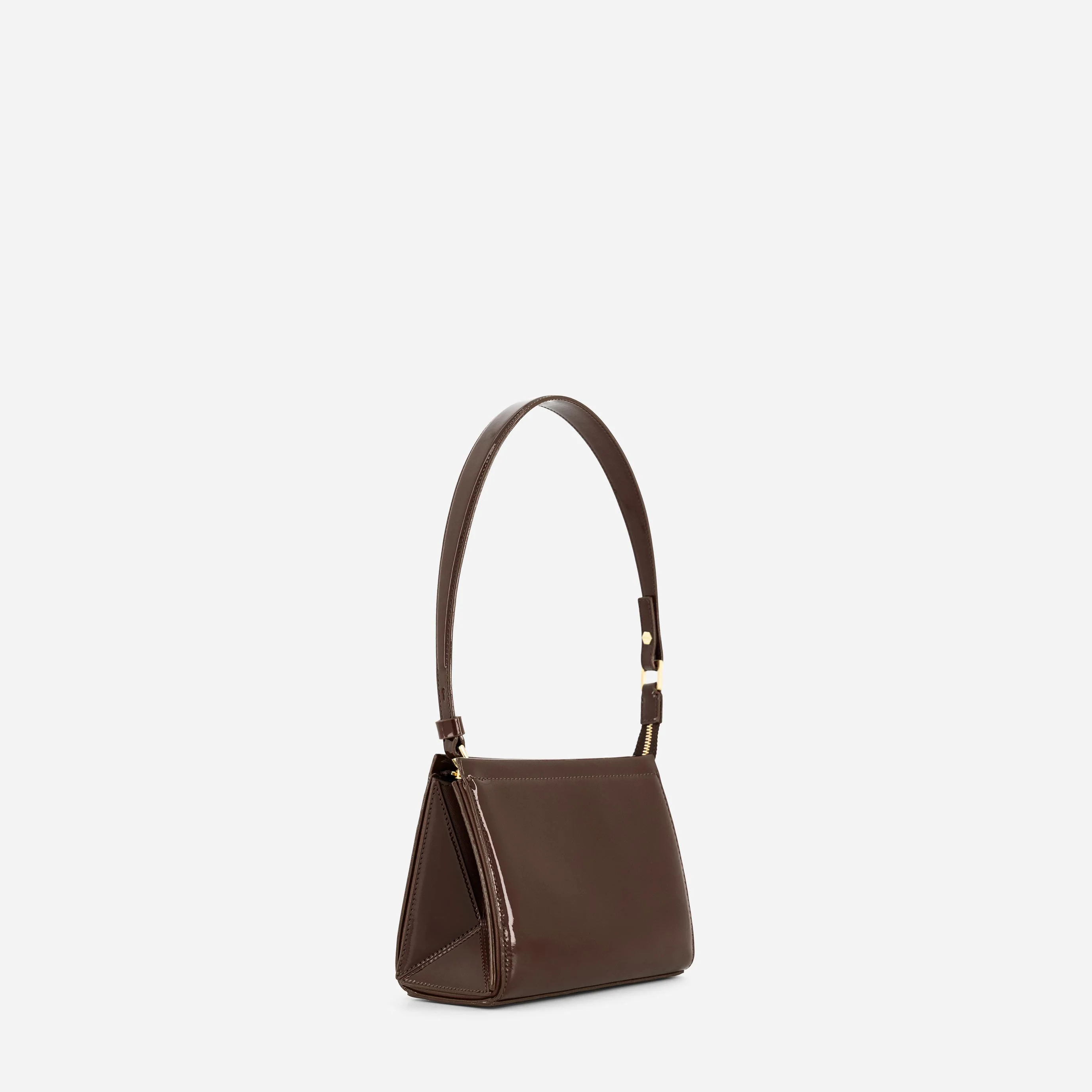 Small Triangle Pouch - Patent Brown - Image 4