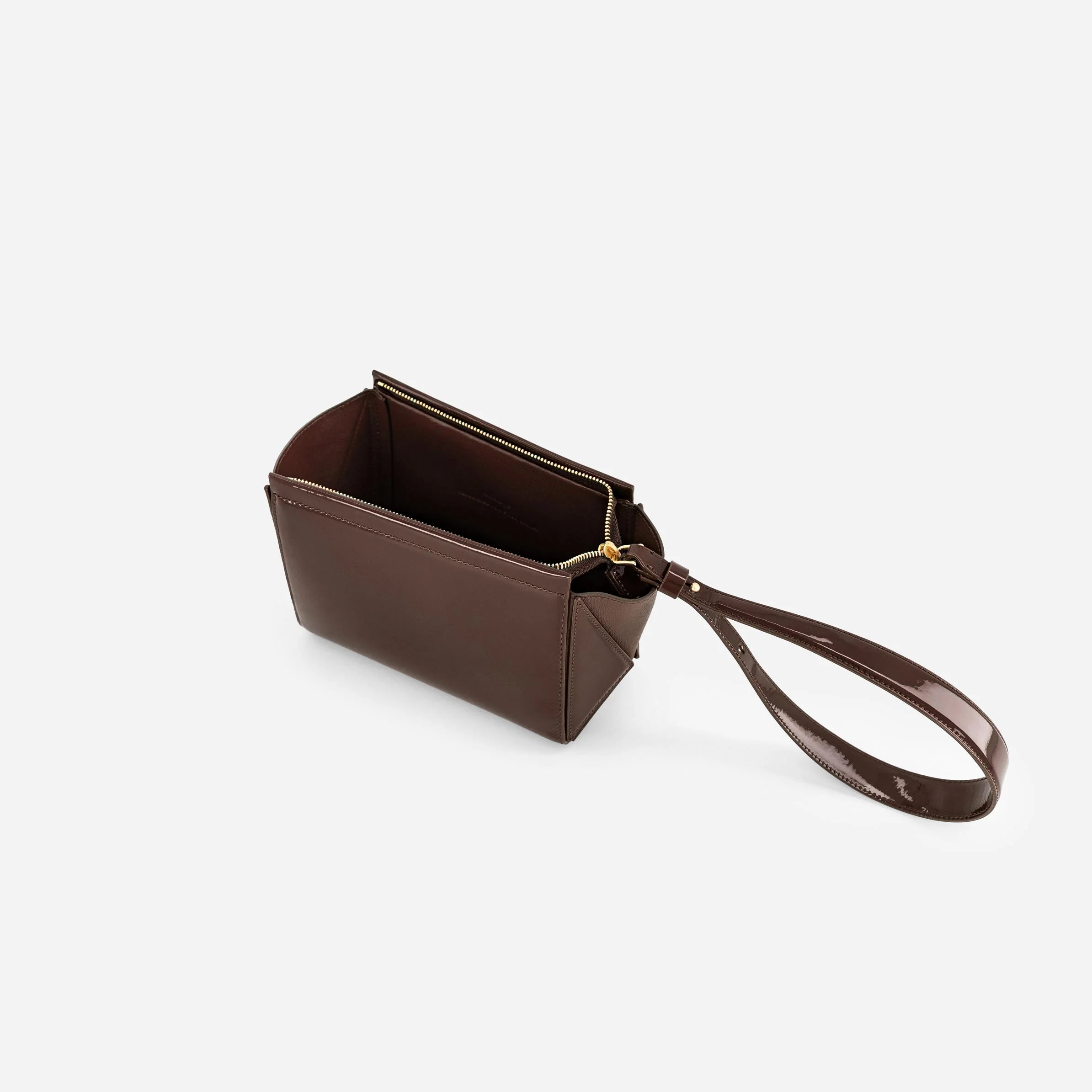 Small Triangle Pouch - Patent Brown - Image 6